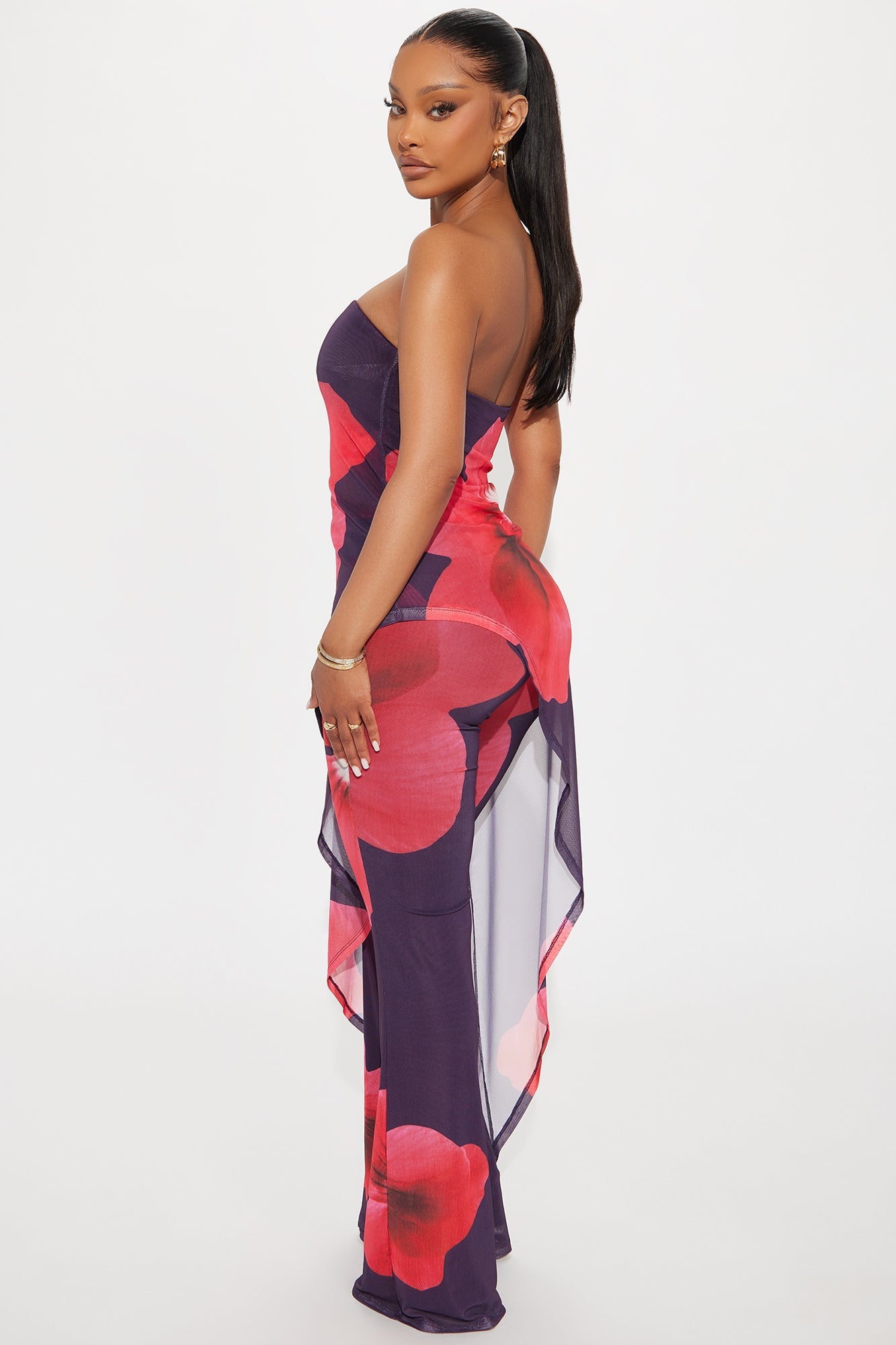 Meant To Be Mesh Jumpsuit - Purple/combo