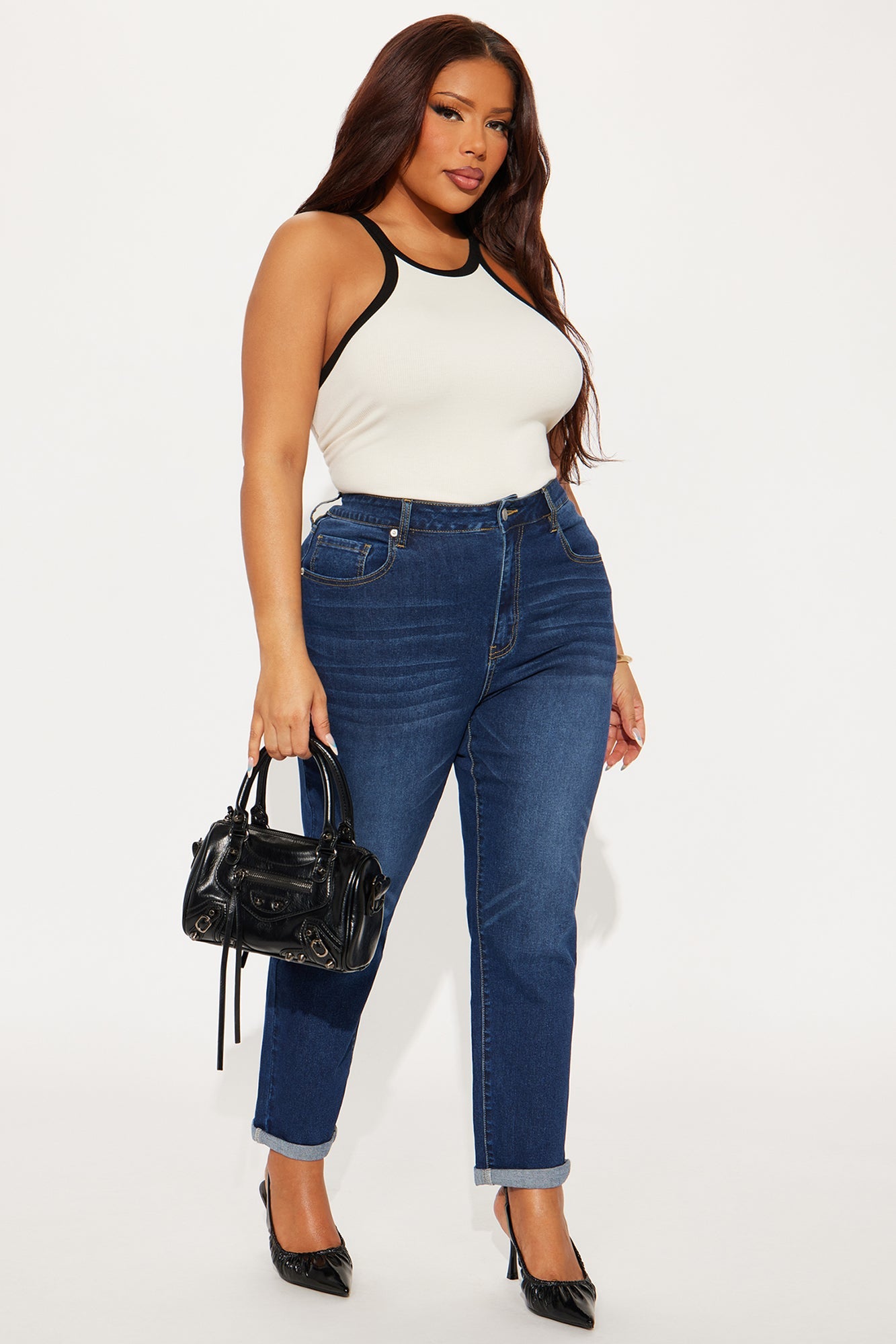 Clara Super Stretch Sculpting Mom Jeans - Dark Wash