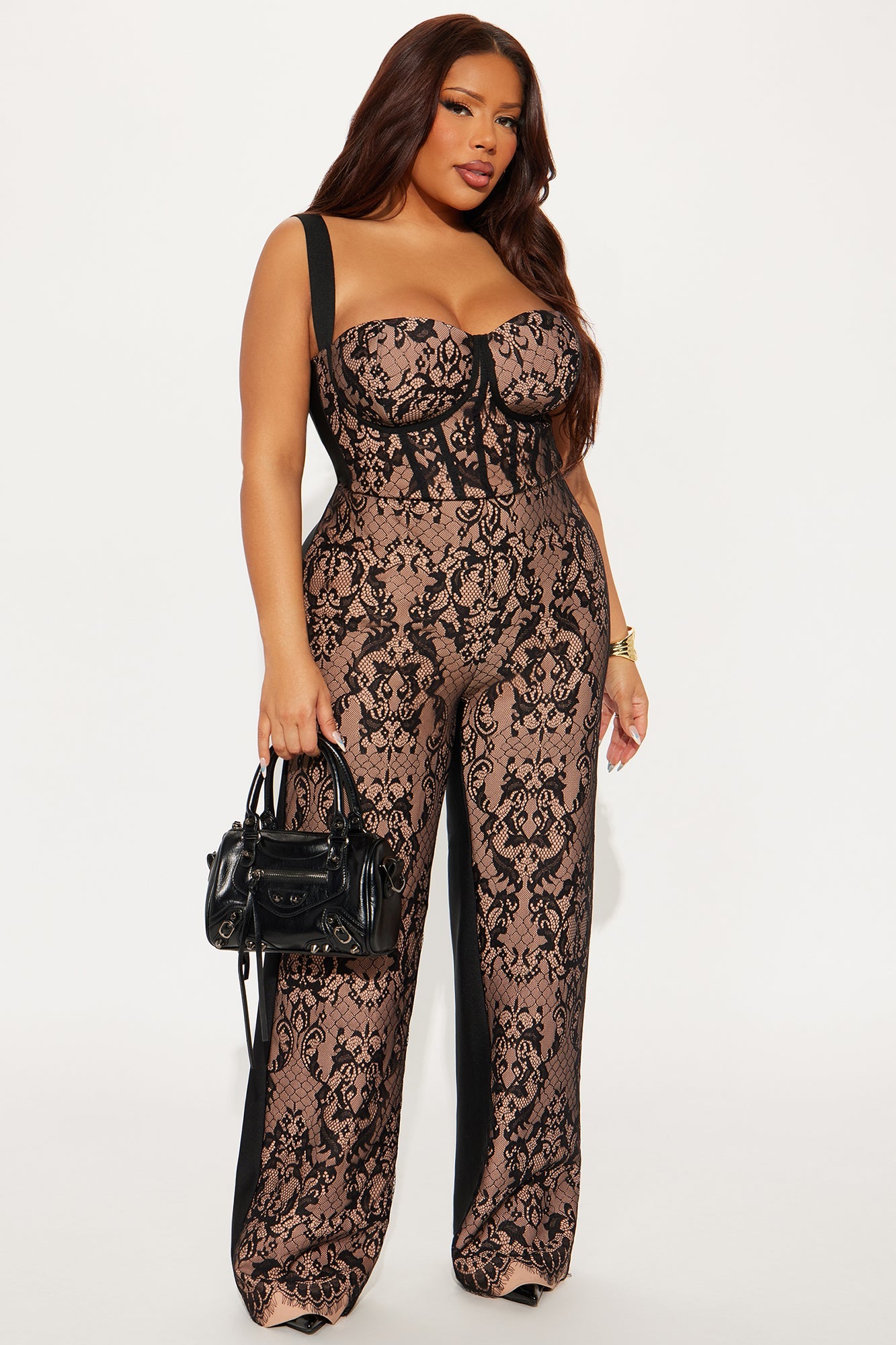 Night Of Firsts Bandage Jumpsuit - Black/combo
