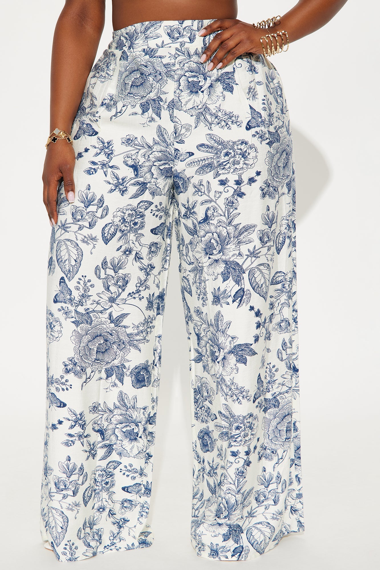 On A Resort Getaway Wide Leg Linen Pant - Navy