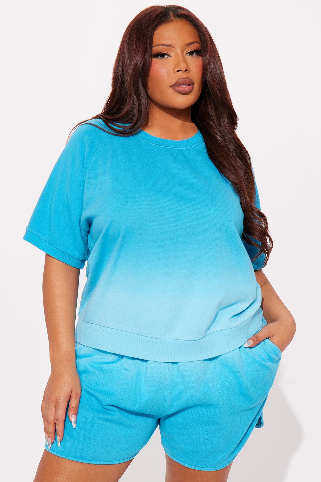 Mellow Mood Lounge Short Set - Aqua