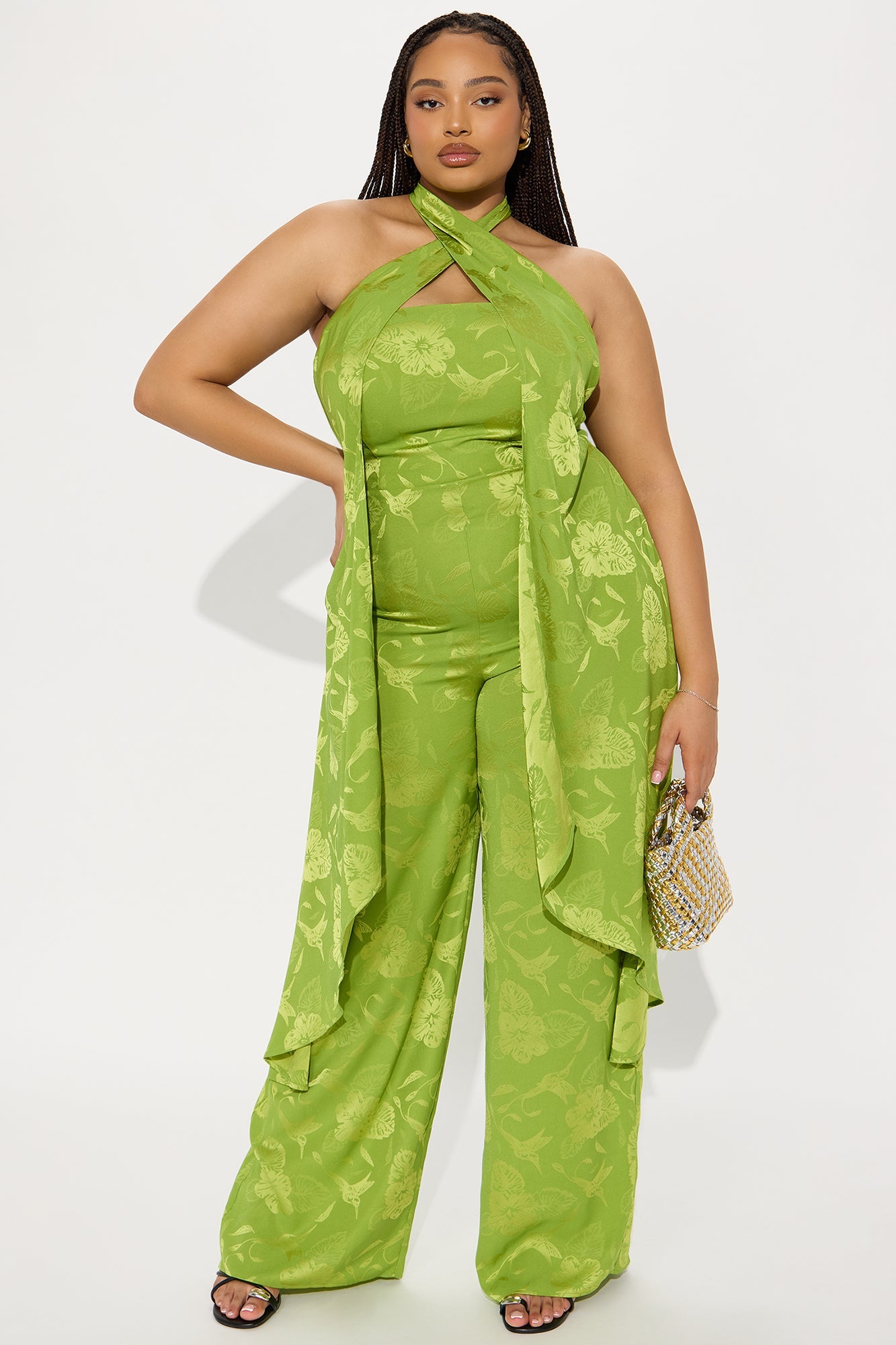 Take Me With You Satin Jumpsuit - Chartreuse