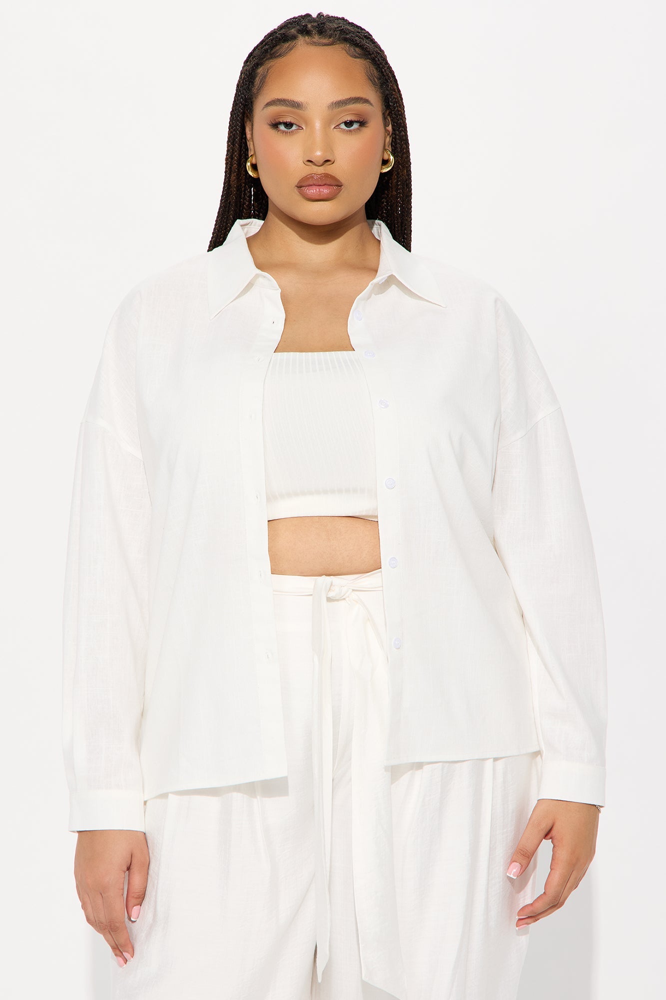 Summer Somewhere Linen Shirt - White