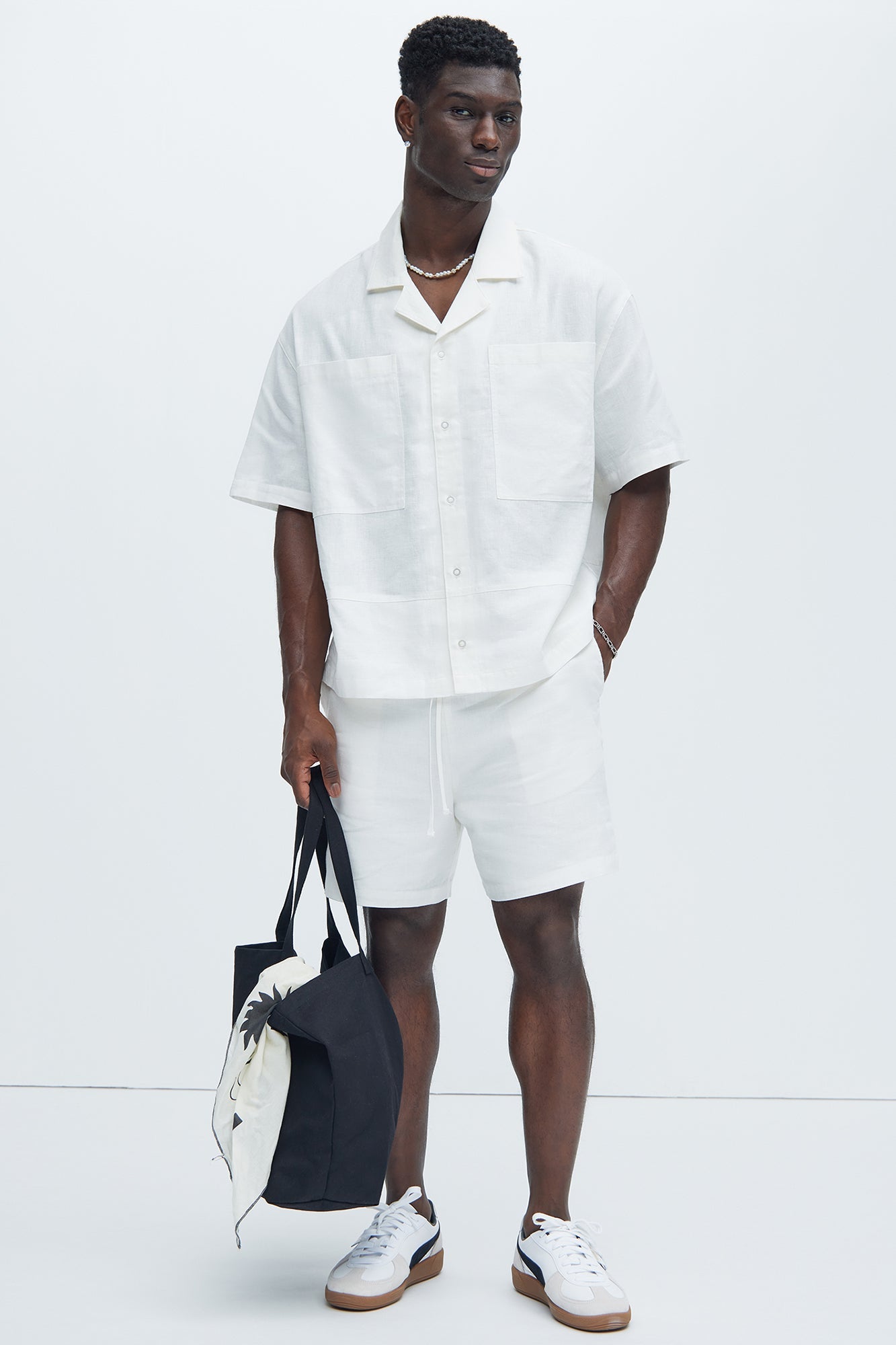 Bahamas Linen Cuban Boxy Shirt - White