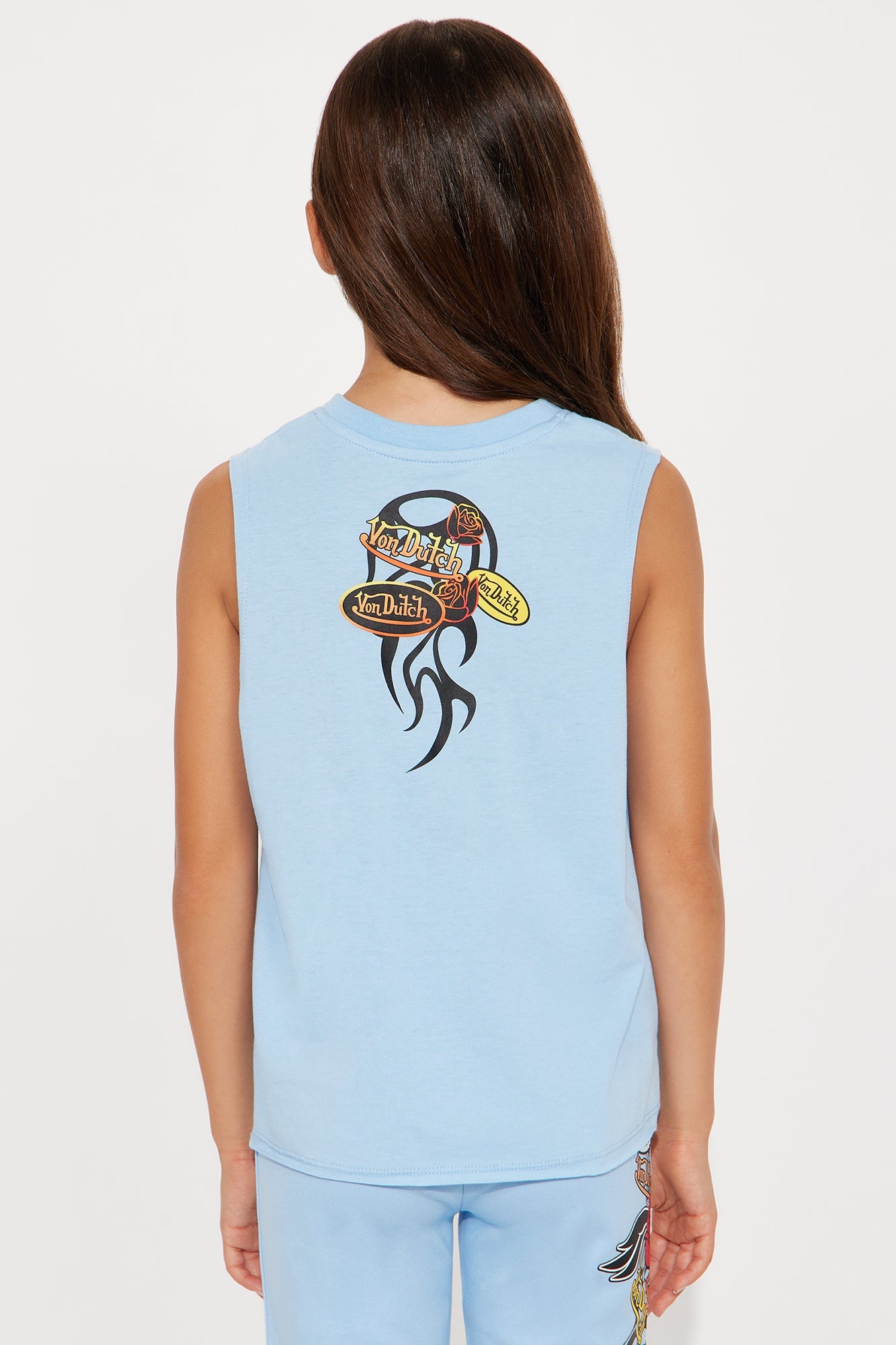 Mini Von Dutch Fiery Heart Muscle Tee - Blue