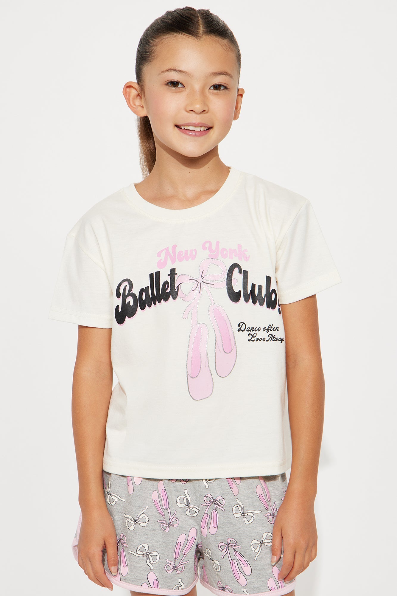 Mini New York Ballet Club Short Set - Ivory/combo