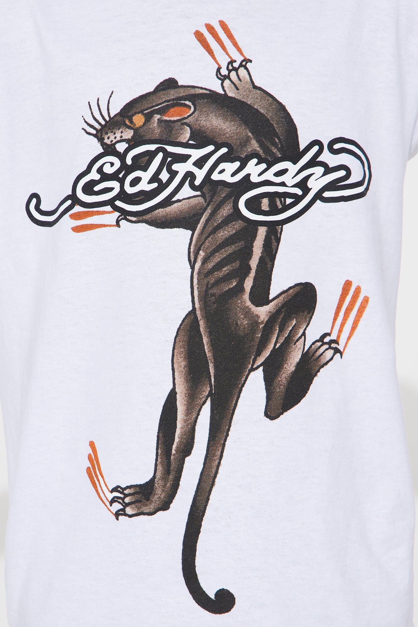 Mini Ed Hardy Panther Claws Front/Back Graphic T-Shirt - White