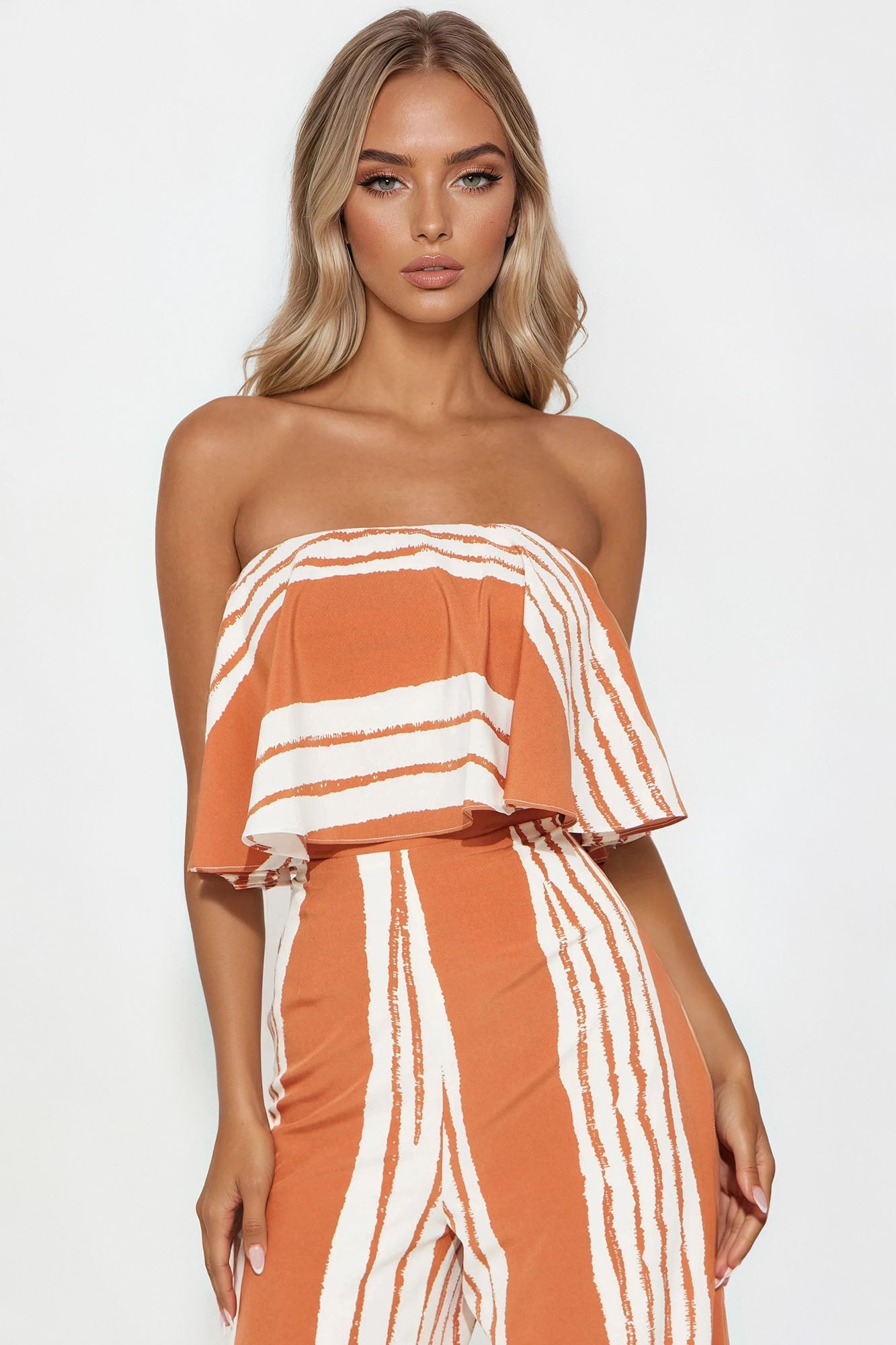 Santorini Crush Jumpsuit - Rust/combo