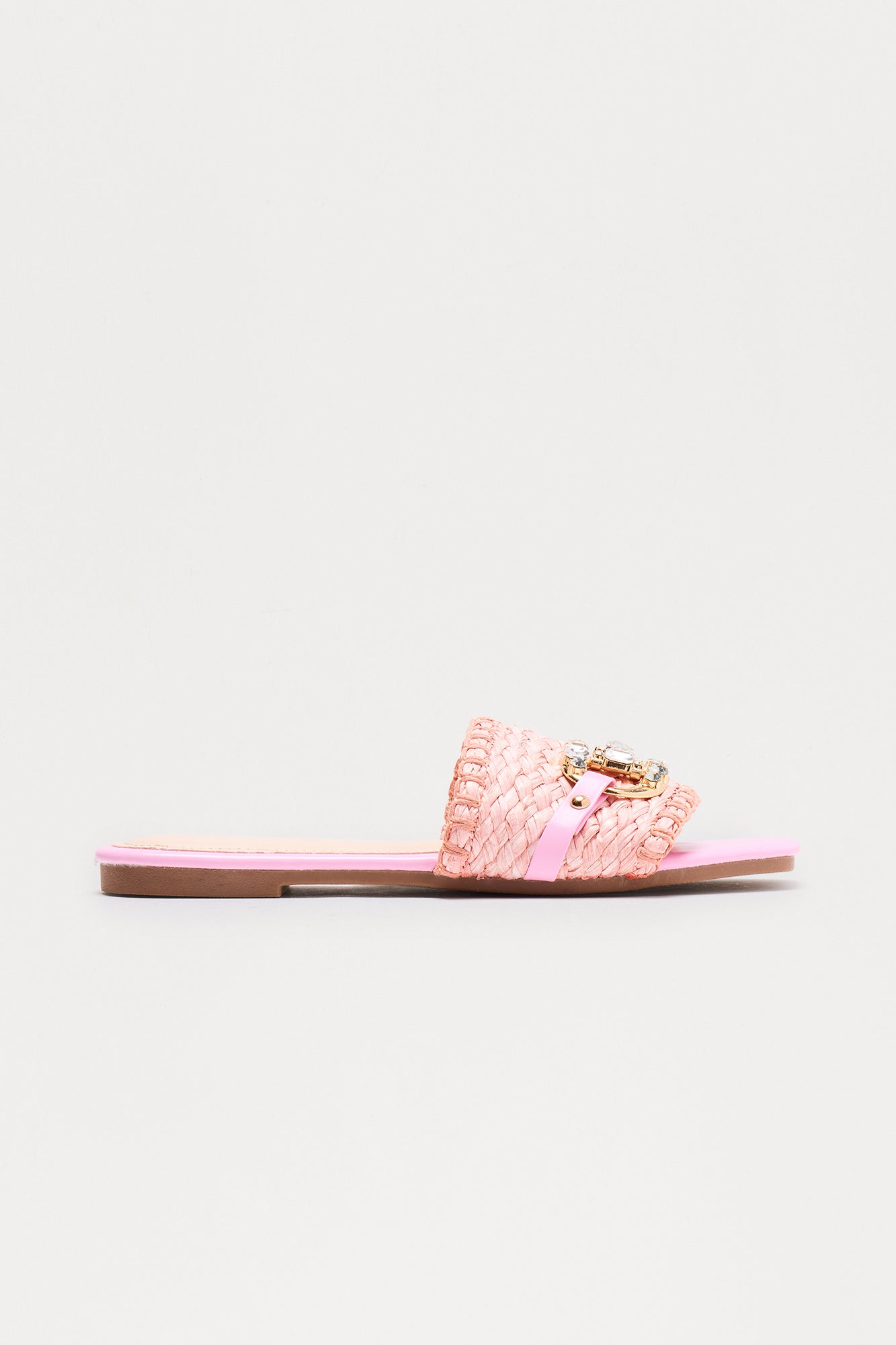 Ela Raffia Hardware Sandals - Pink