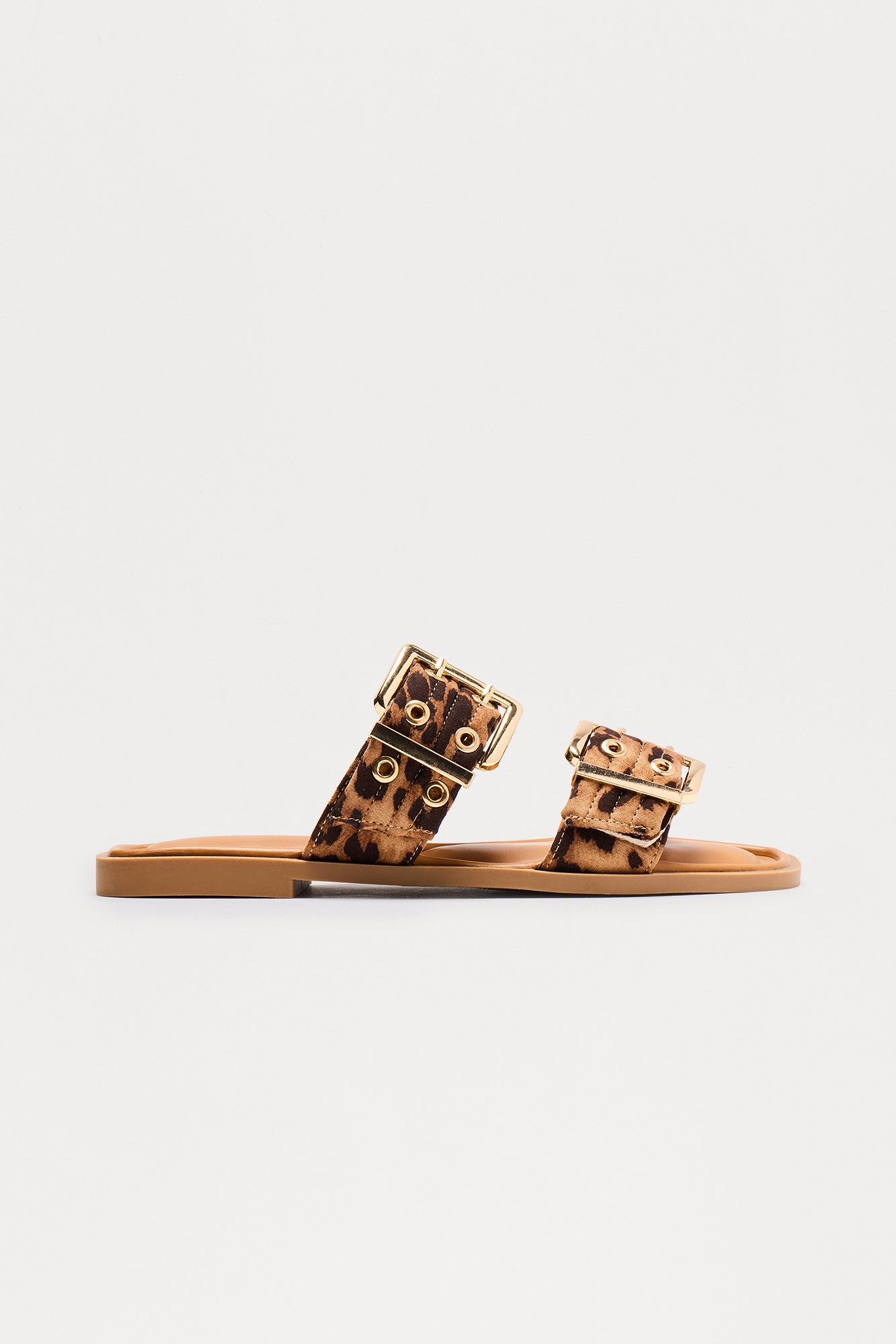 Zuma Buckle Slip On Sandals - Leopard