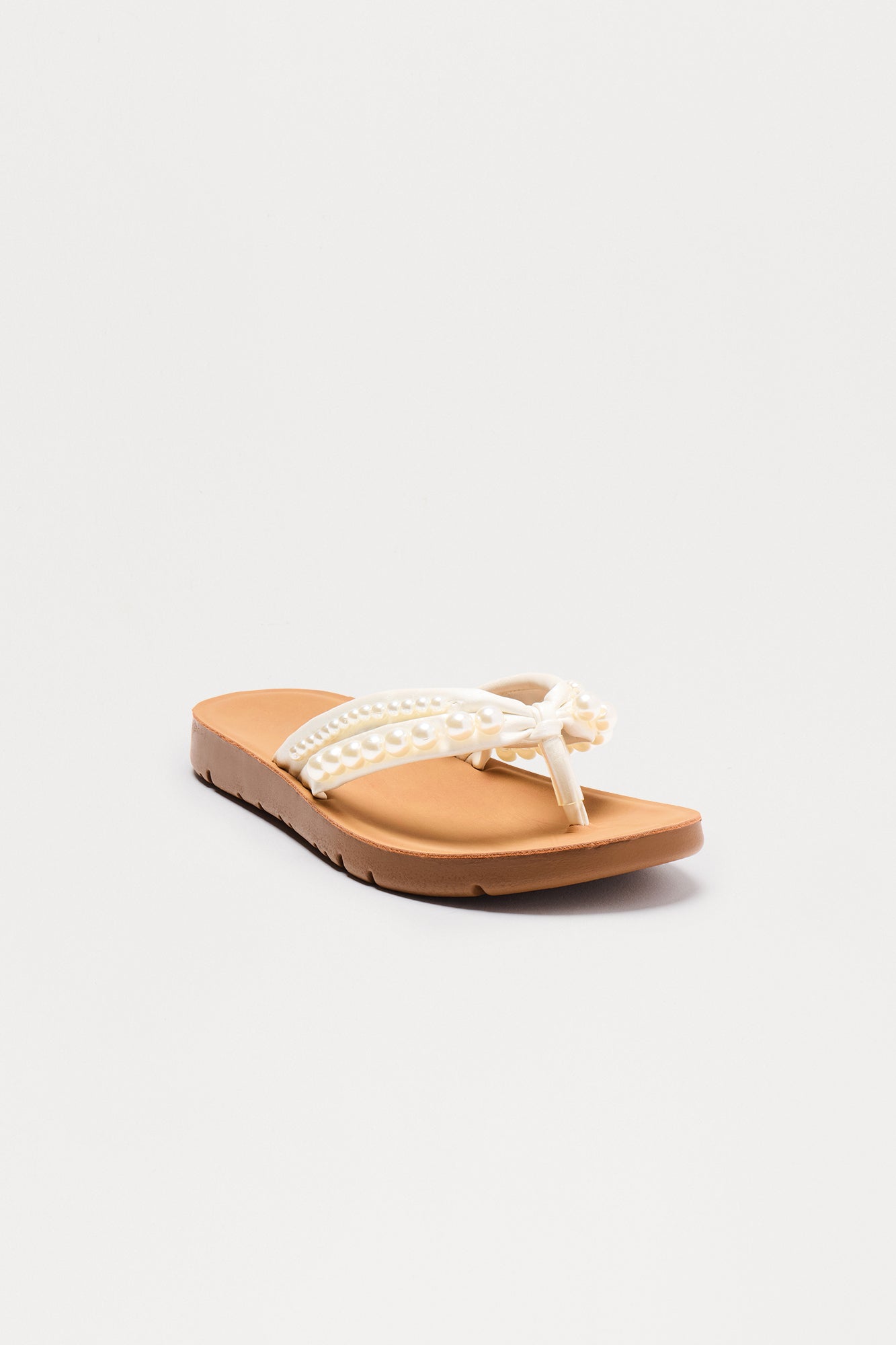 Diella Pearl Flip Flops - White