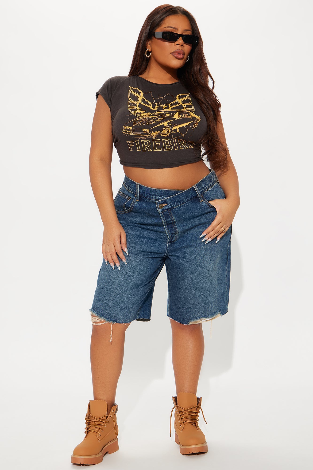 The Crossover Baggy Denim Jorts - Dark Wash