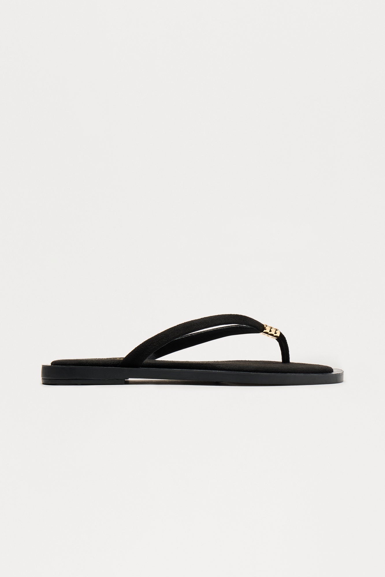 Sizzle Faux Suede Flip Flops - Black