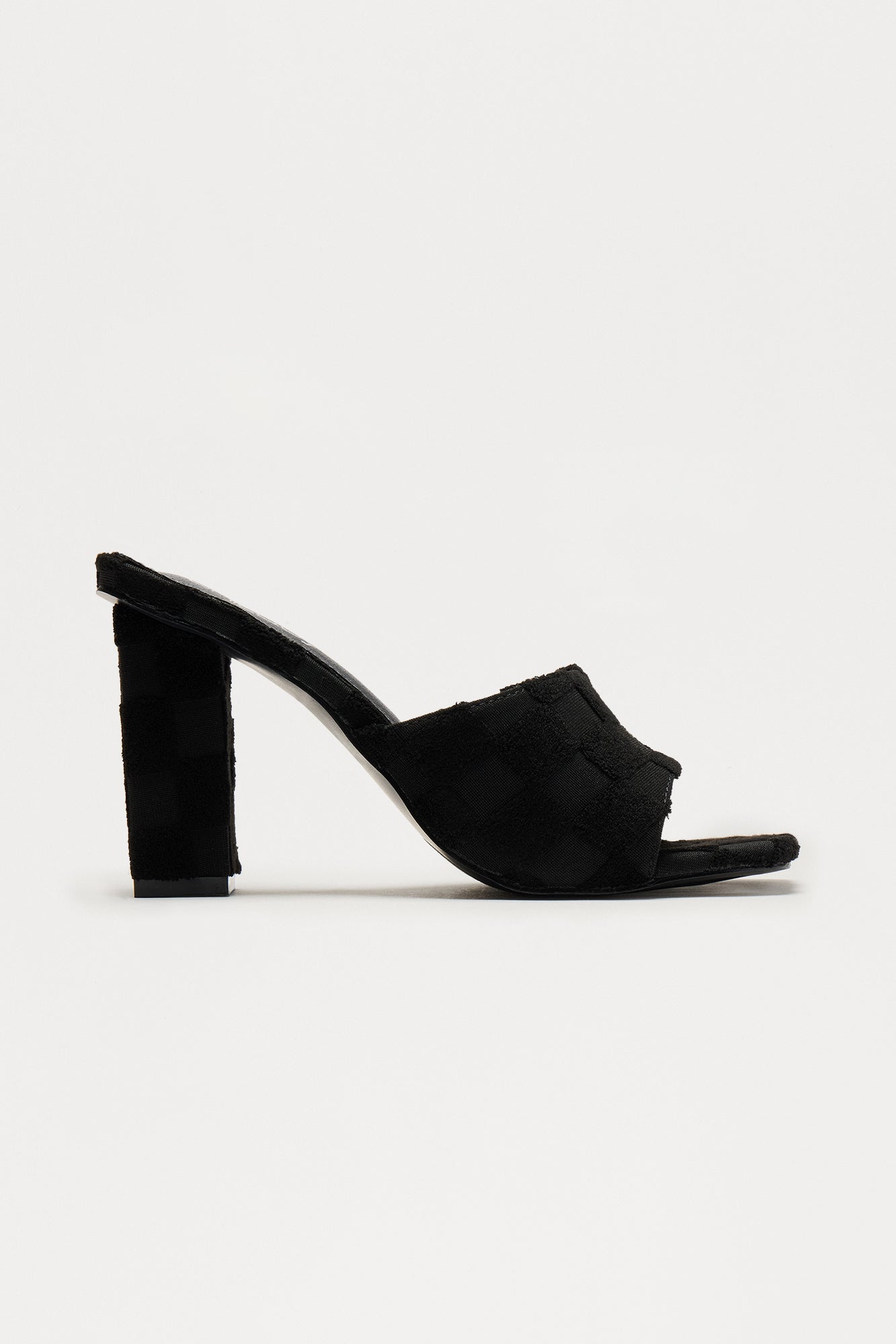 Delaney Checkered Mules - Black