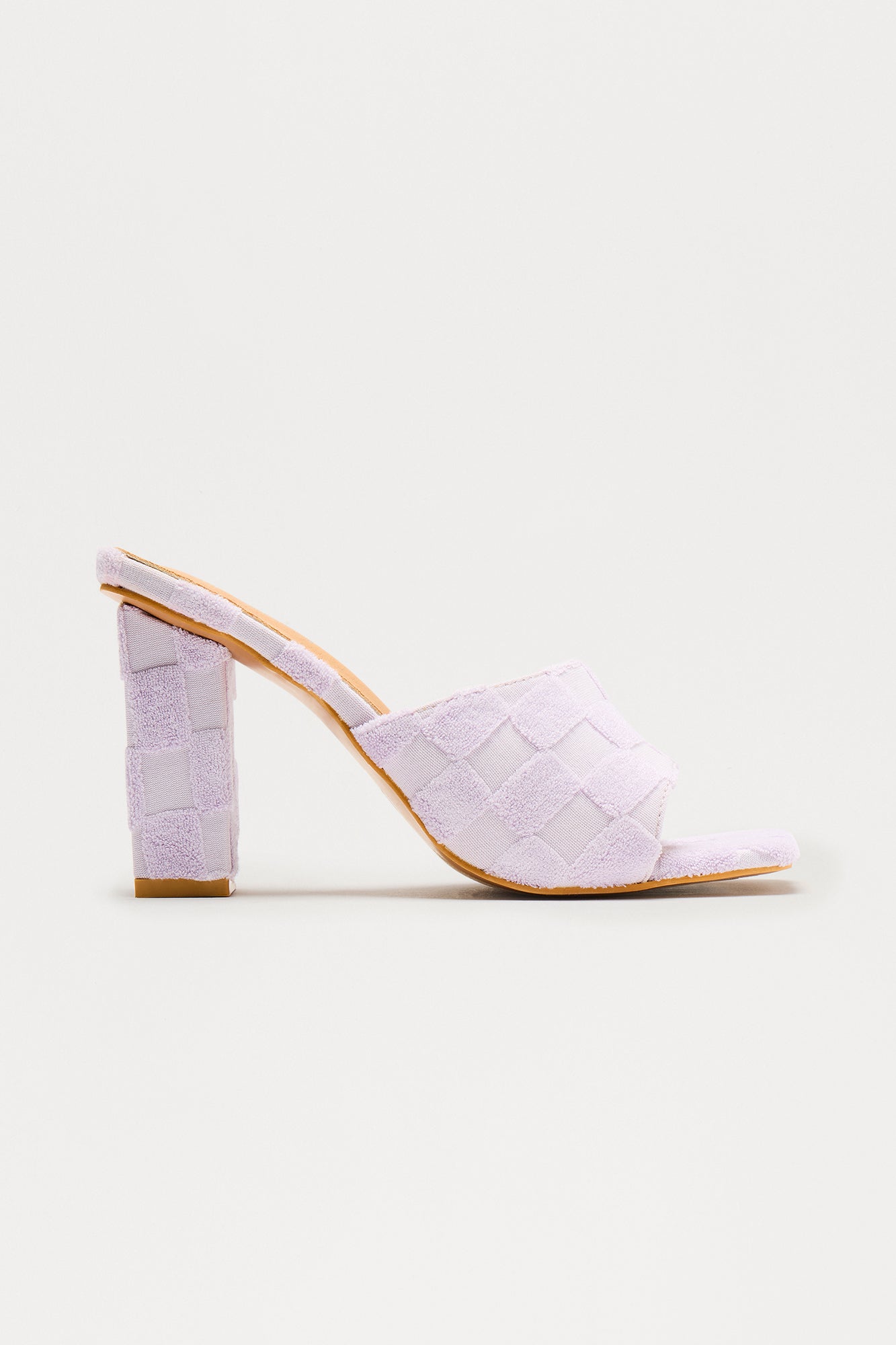 Delaney Checkered Mules - Lilac