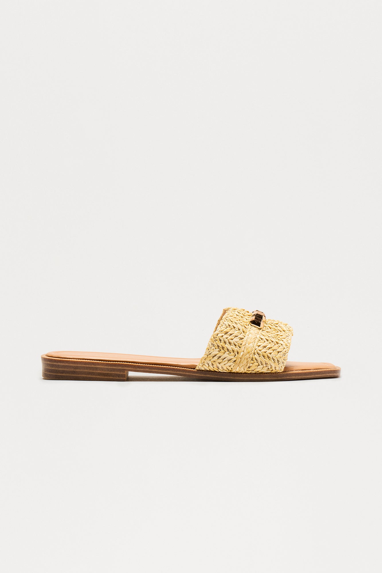 Trout Raffia Slip On Sandals - Natural