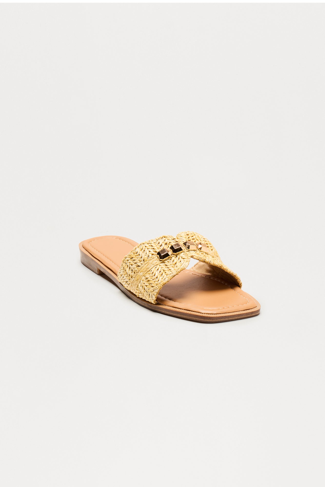 Trout Raffia Slip On Sandals - Natural