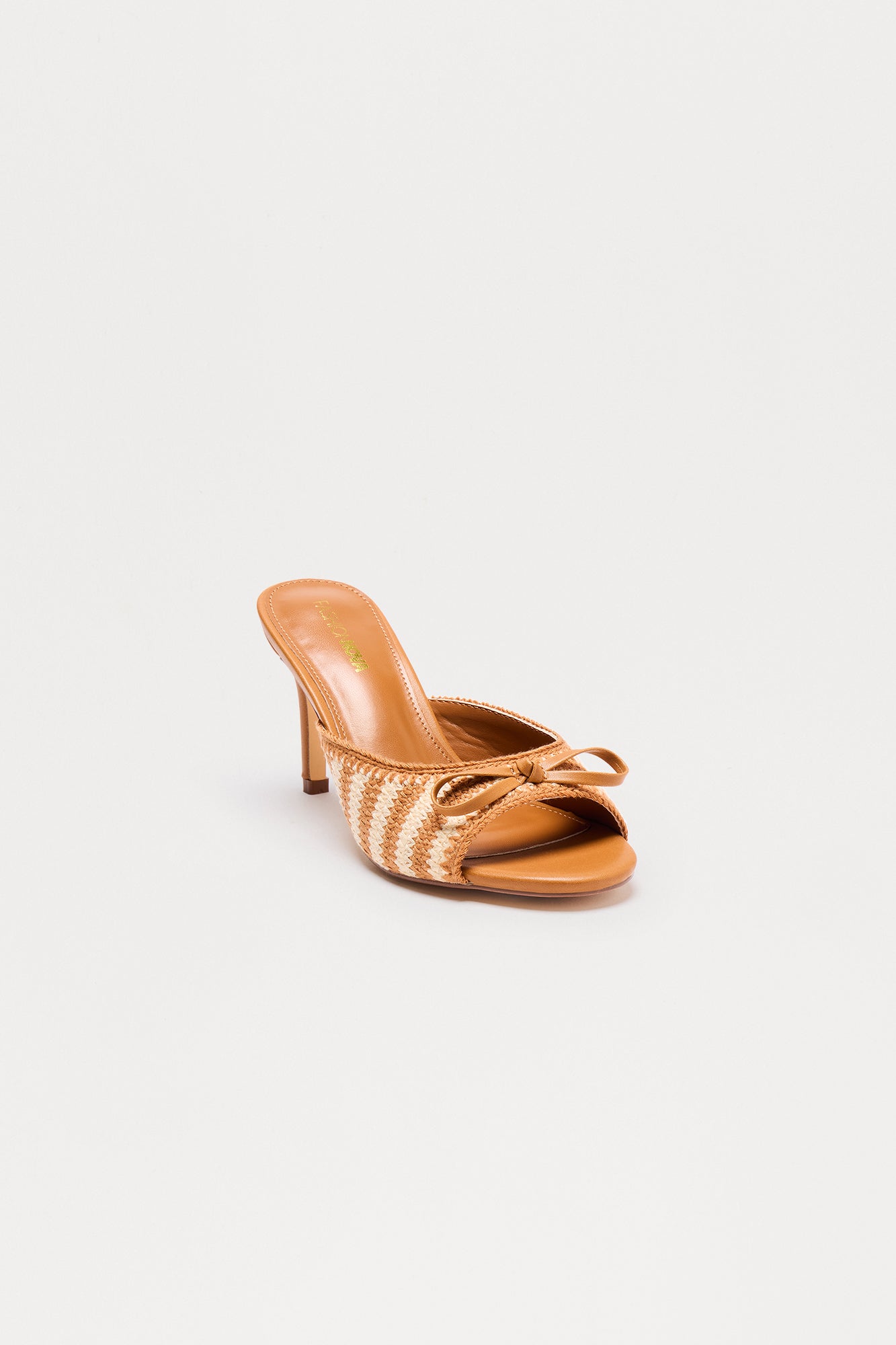 Minnie Bow Crochet Mules - Tan