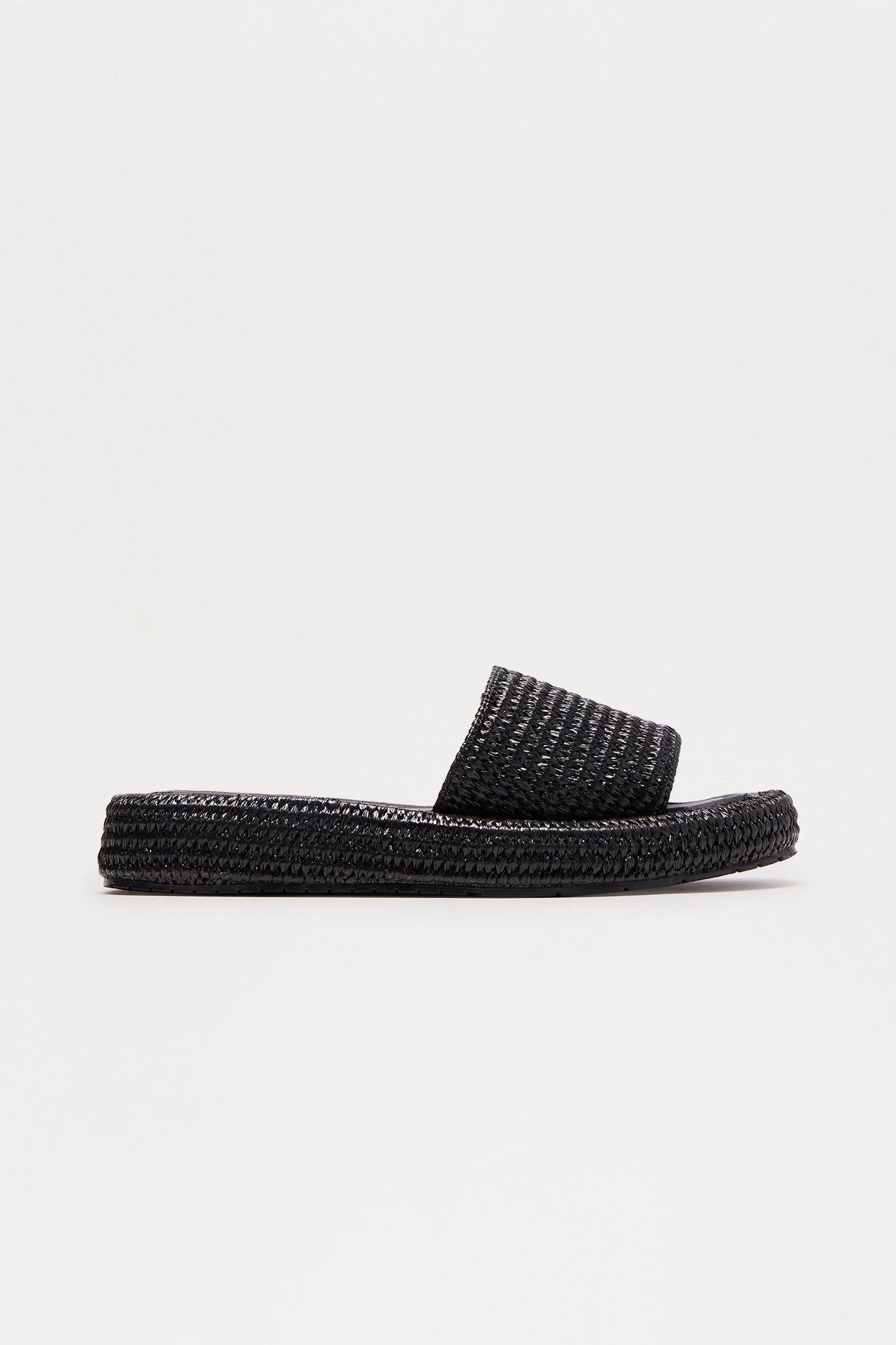 Golden Coast Raffia Sandals - Black