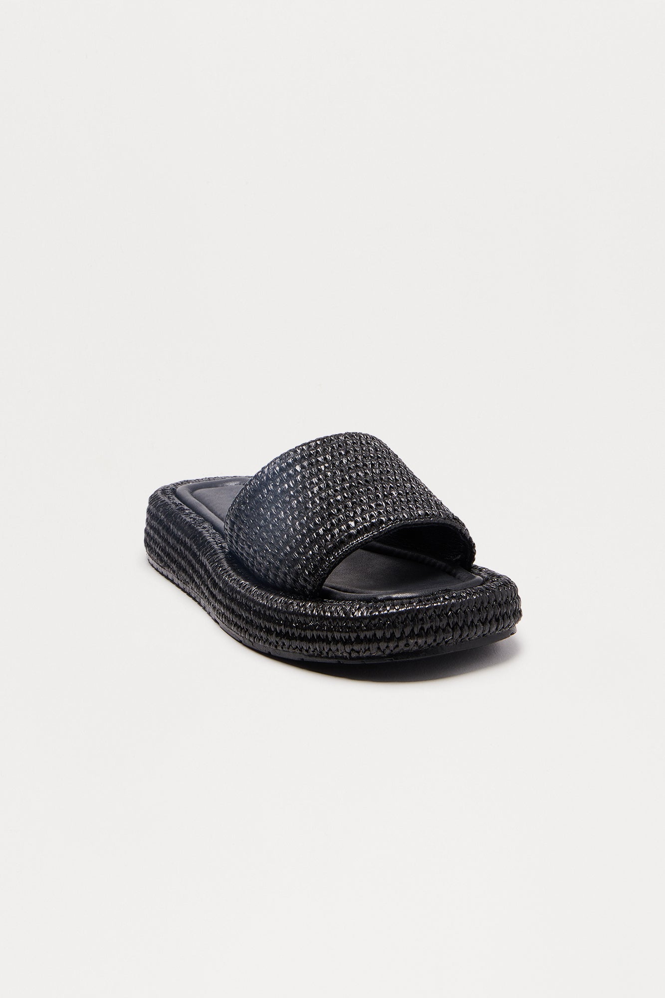 Golden Coast Raffia Sandals - Black