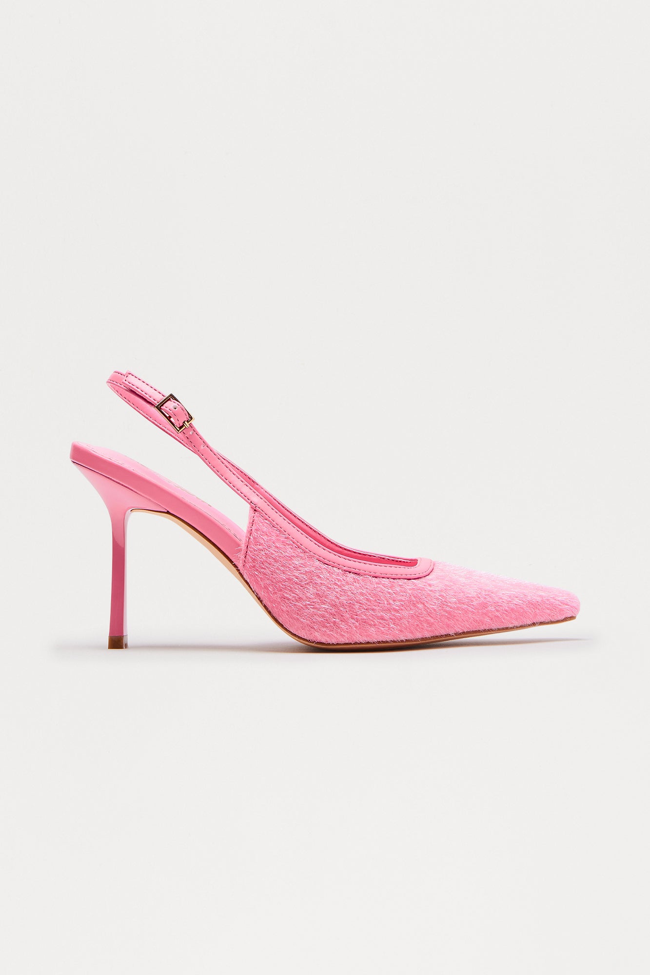 Mariposa Faux Fur Slingback Pumps - Pink