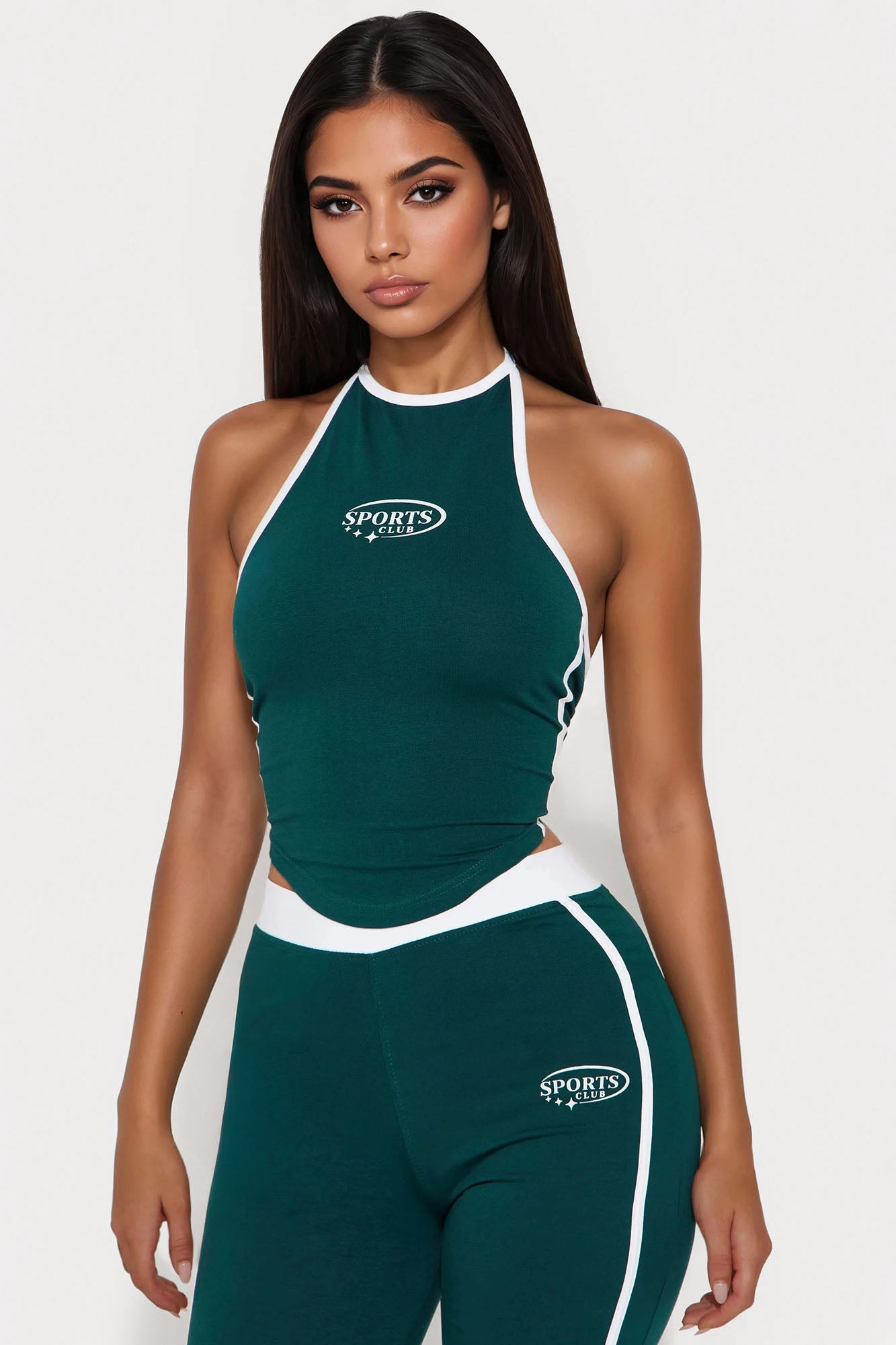 Sports Club Halter Pant Set - Hunter
