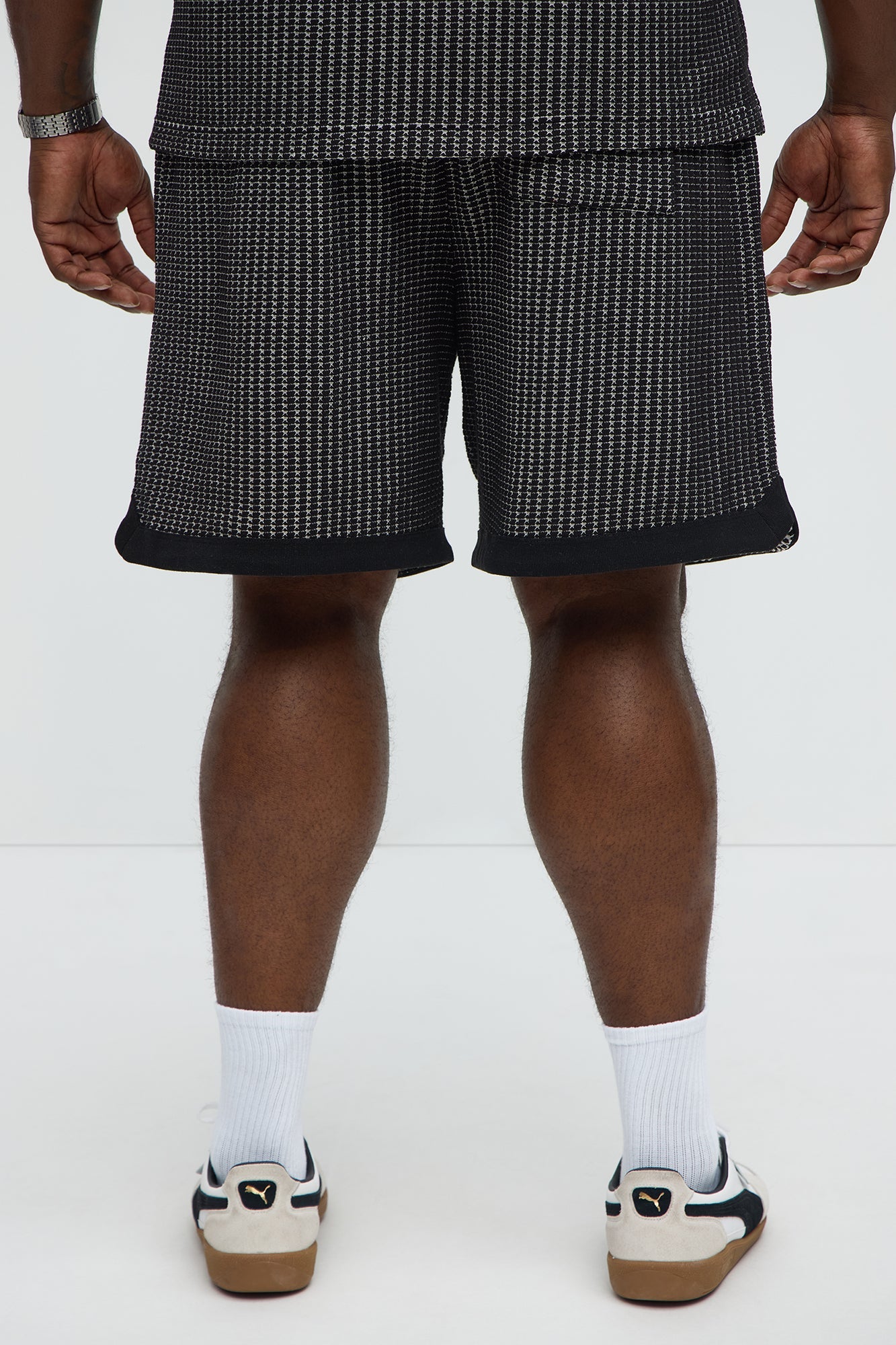 Devin Crochet Contrast Trim Shorts - Black/combo