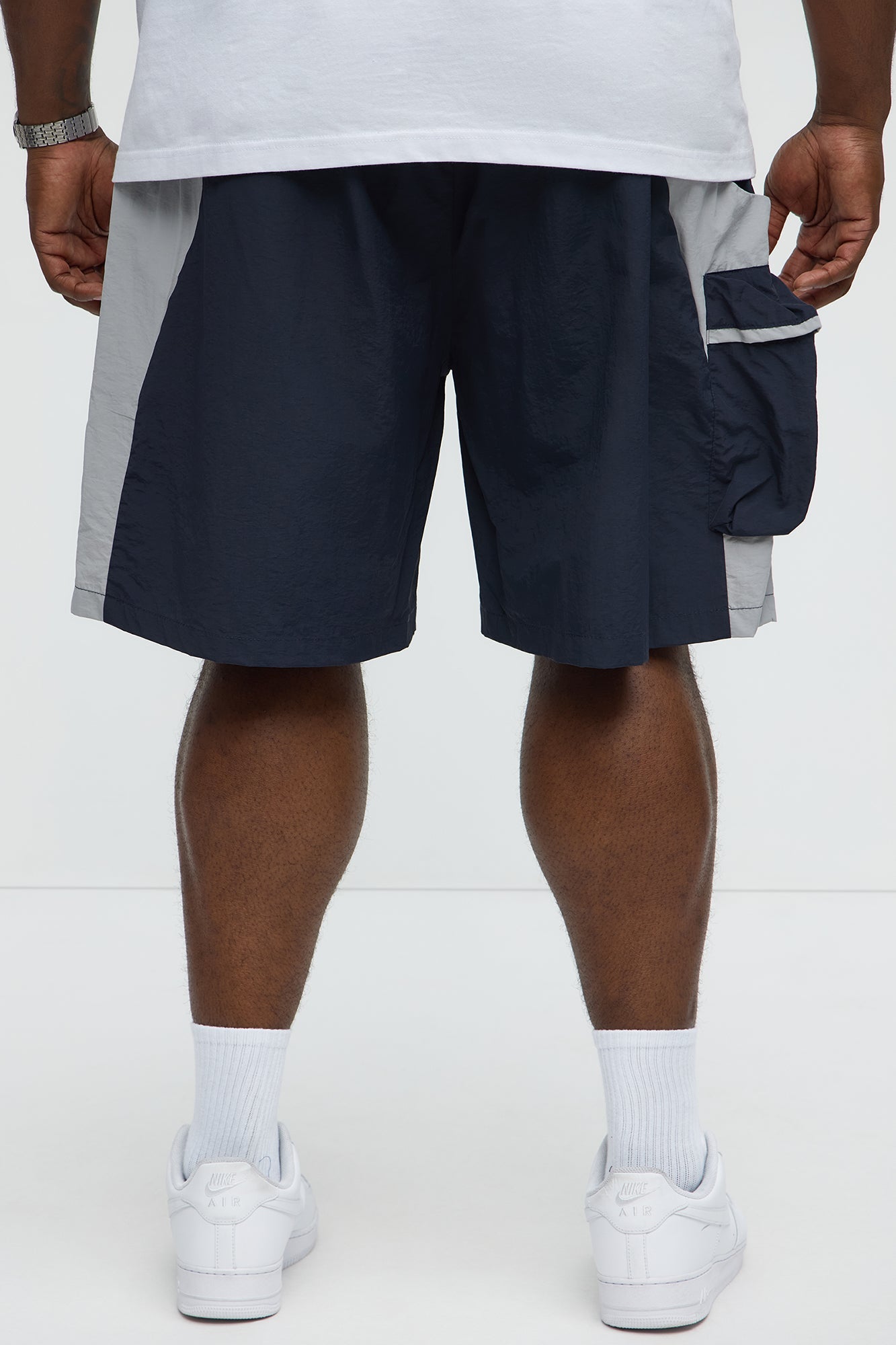 Side With Me Zipper Nylon Short - Blue/combo