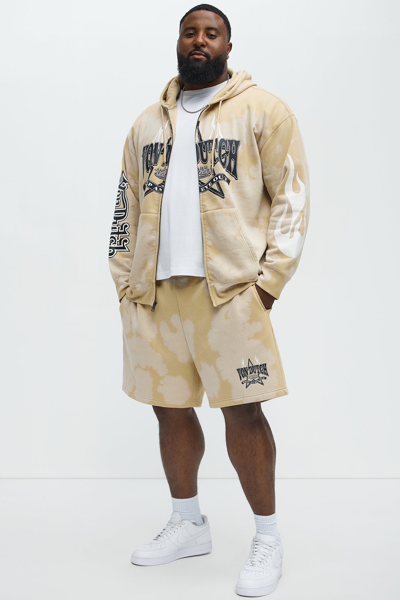 Von Dutch Star Zip Hoodie - Cream