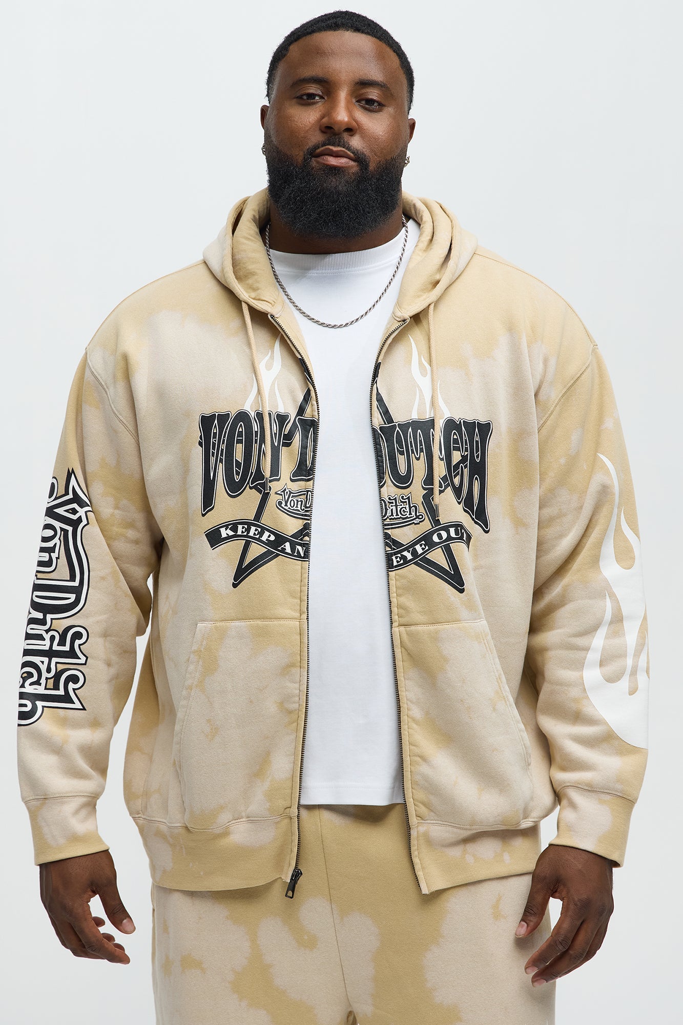 Von Dutch Star Zip Hoodie - Cream