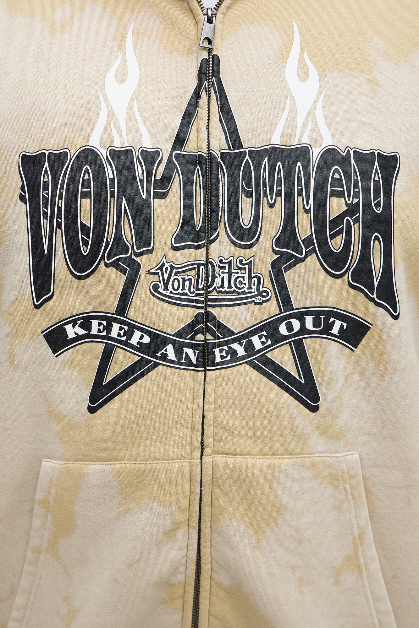 Von Dutch Star Zip Hoodie - Cream