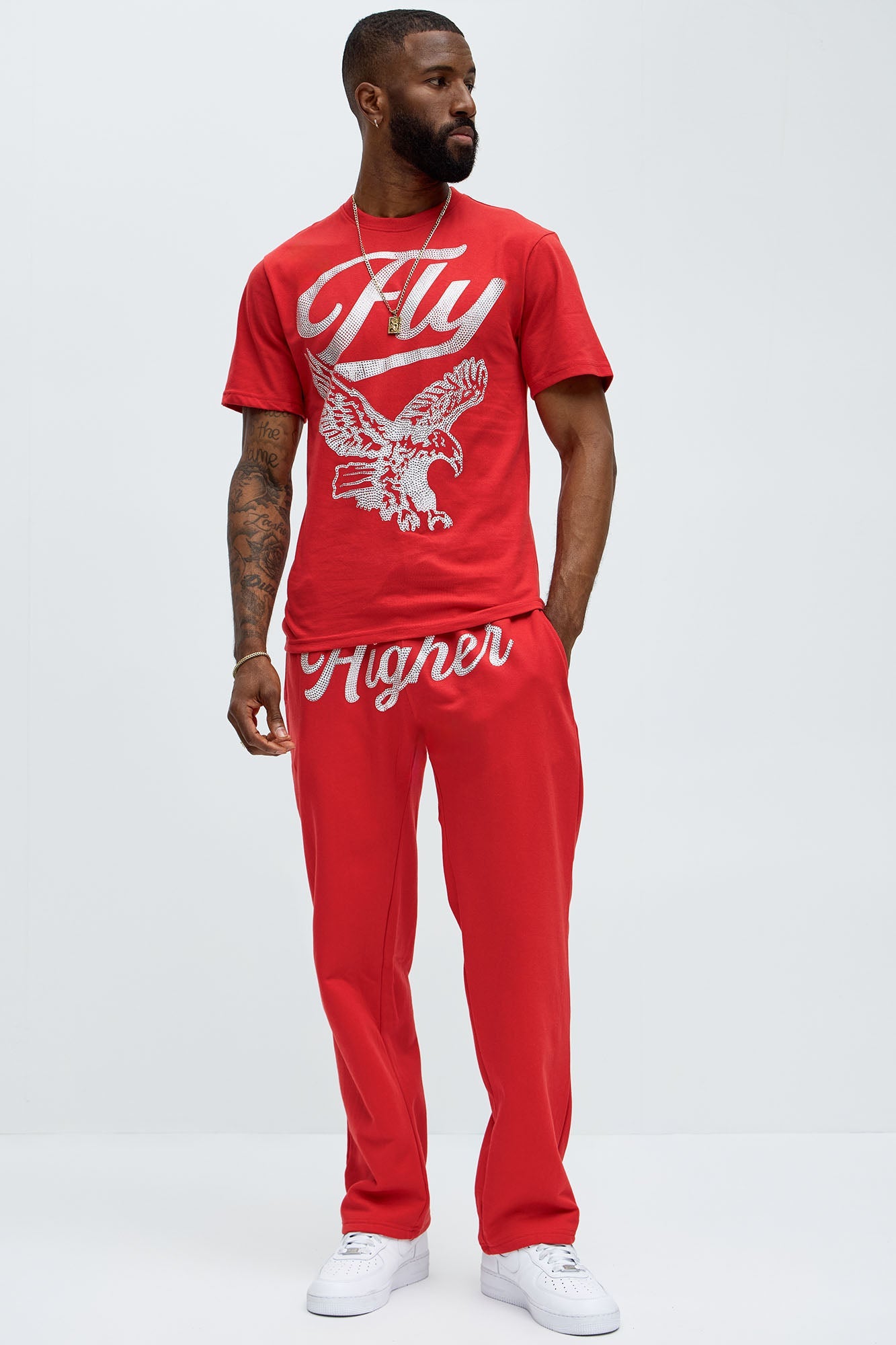 Fly Higher And Grind Short Sleeve Tee - Red