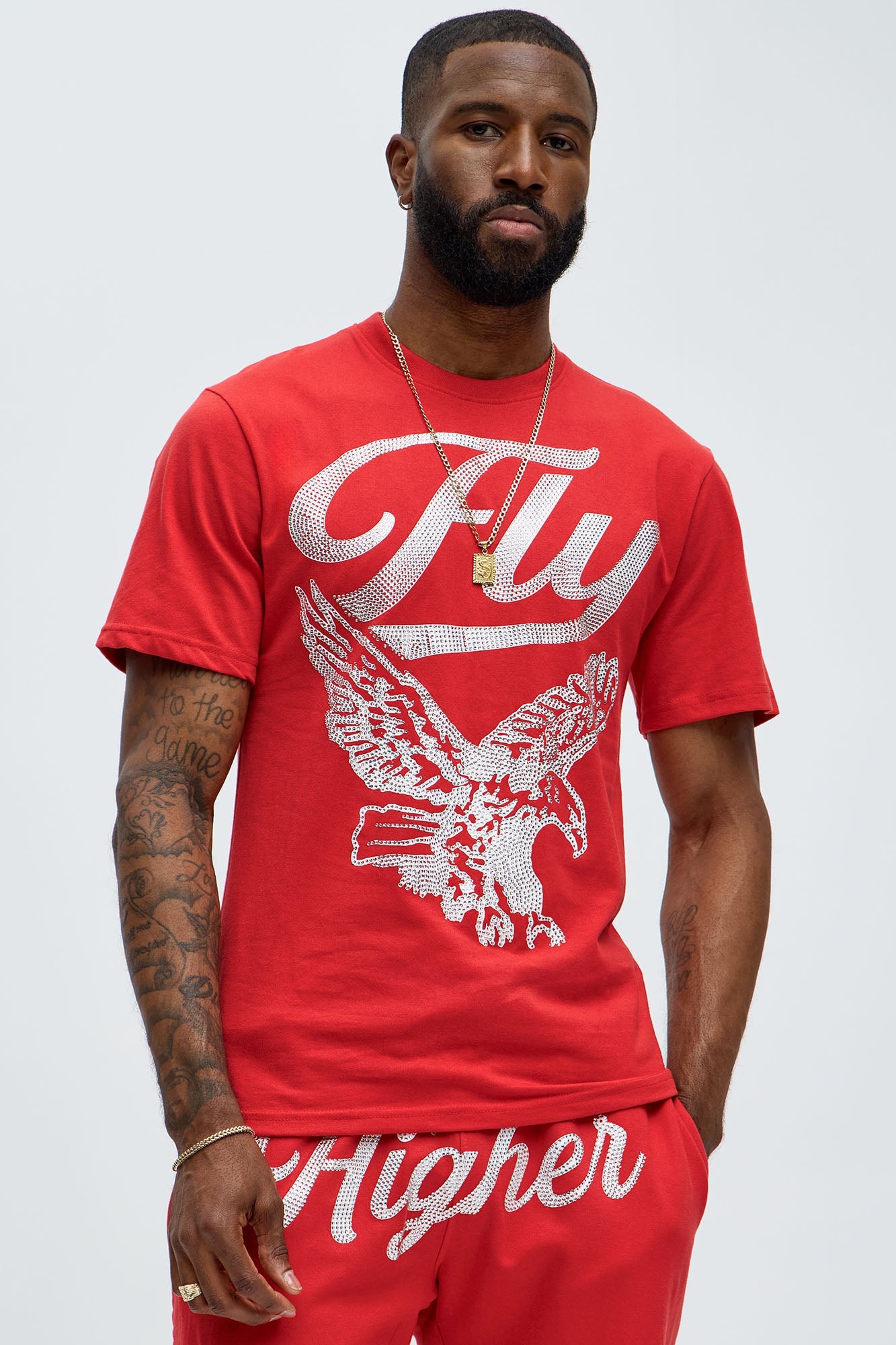 Fly Higher And Grind Short Sleeve Tee - Red