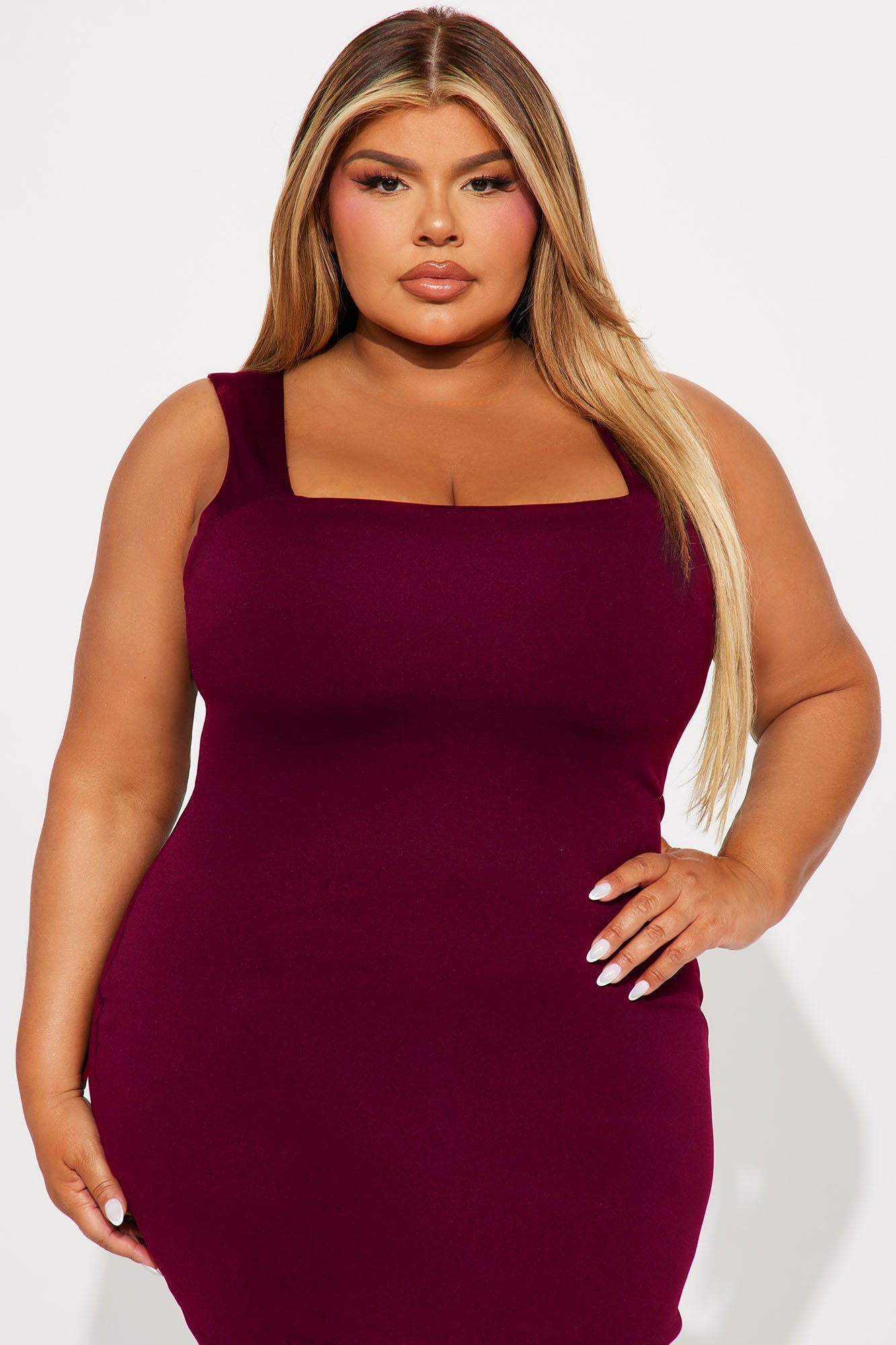 Colette Double Lined Midi Dress - Wine