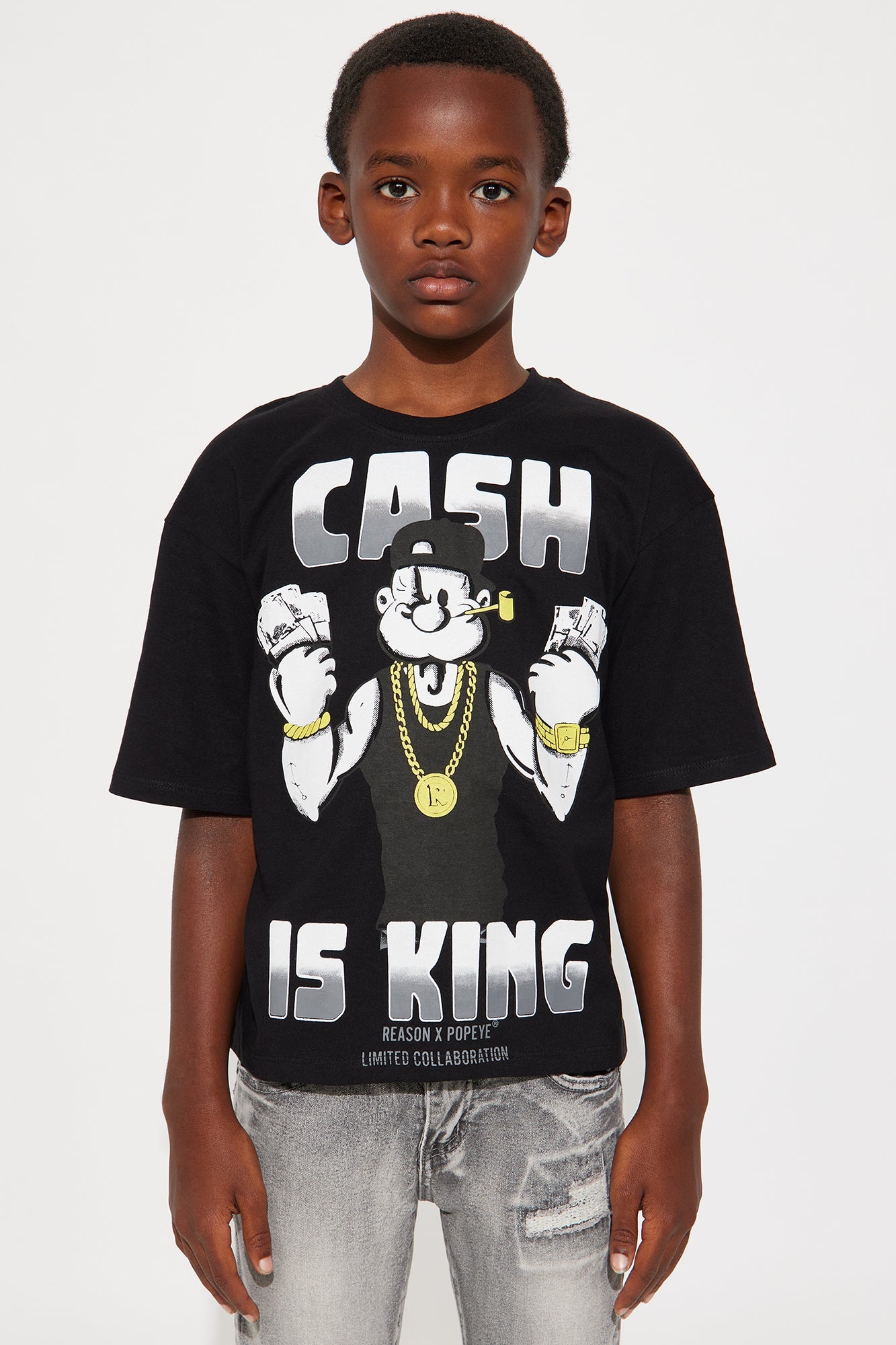 Mini Popeye Cash Is King Short Sleeve Tee - Black