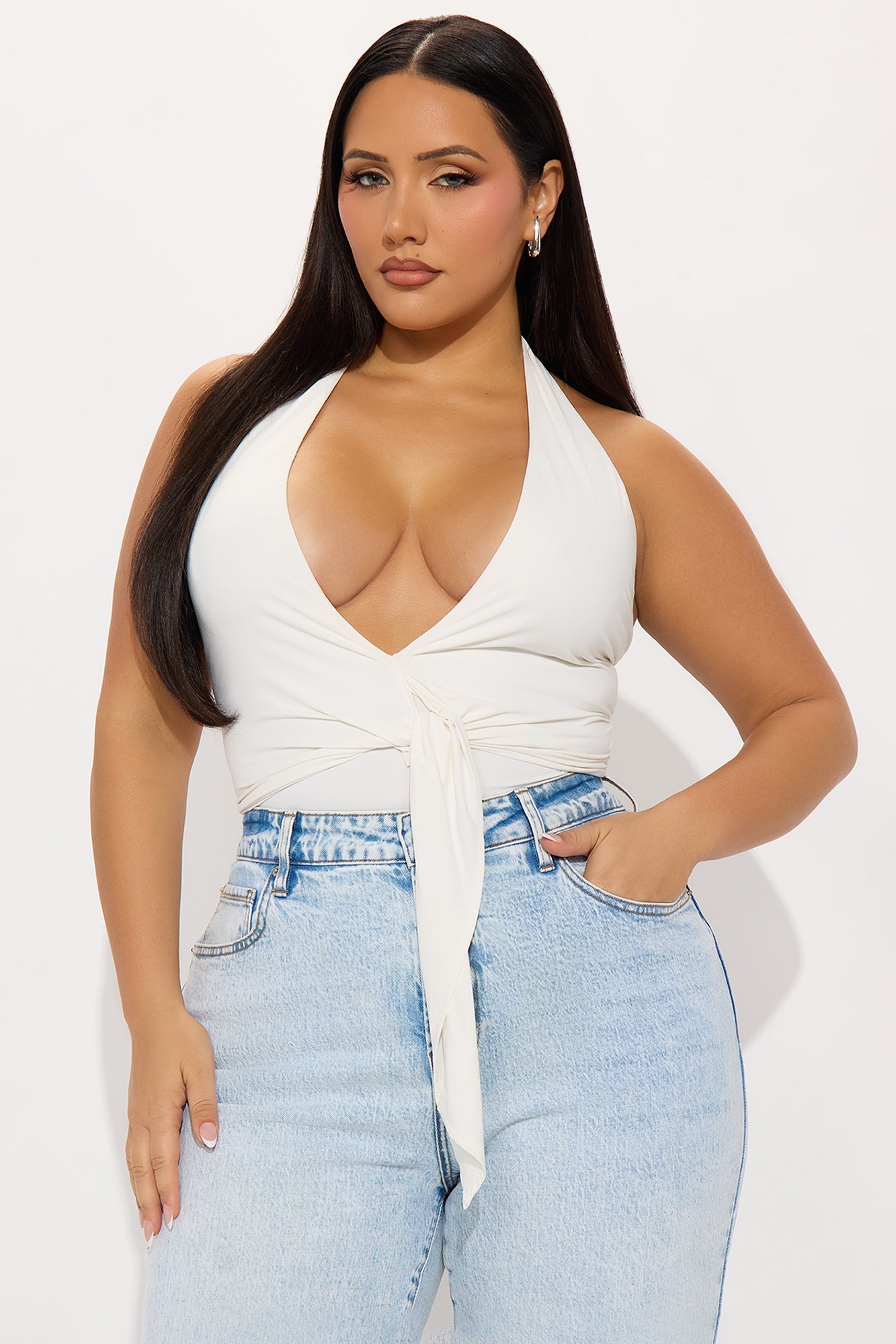Girl Nextdoor Halter Top - White