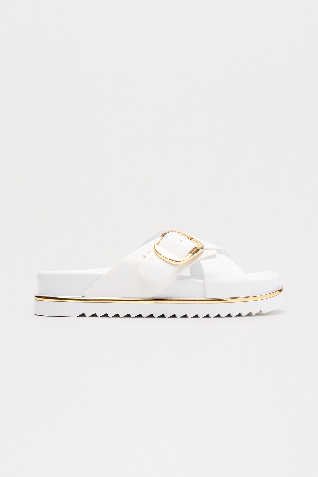Potter Buckle Sandals - White