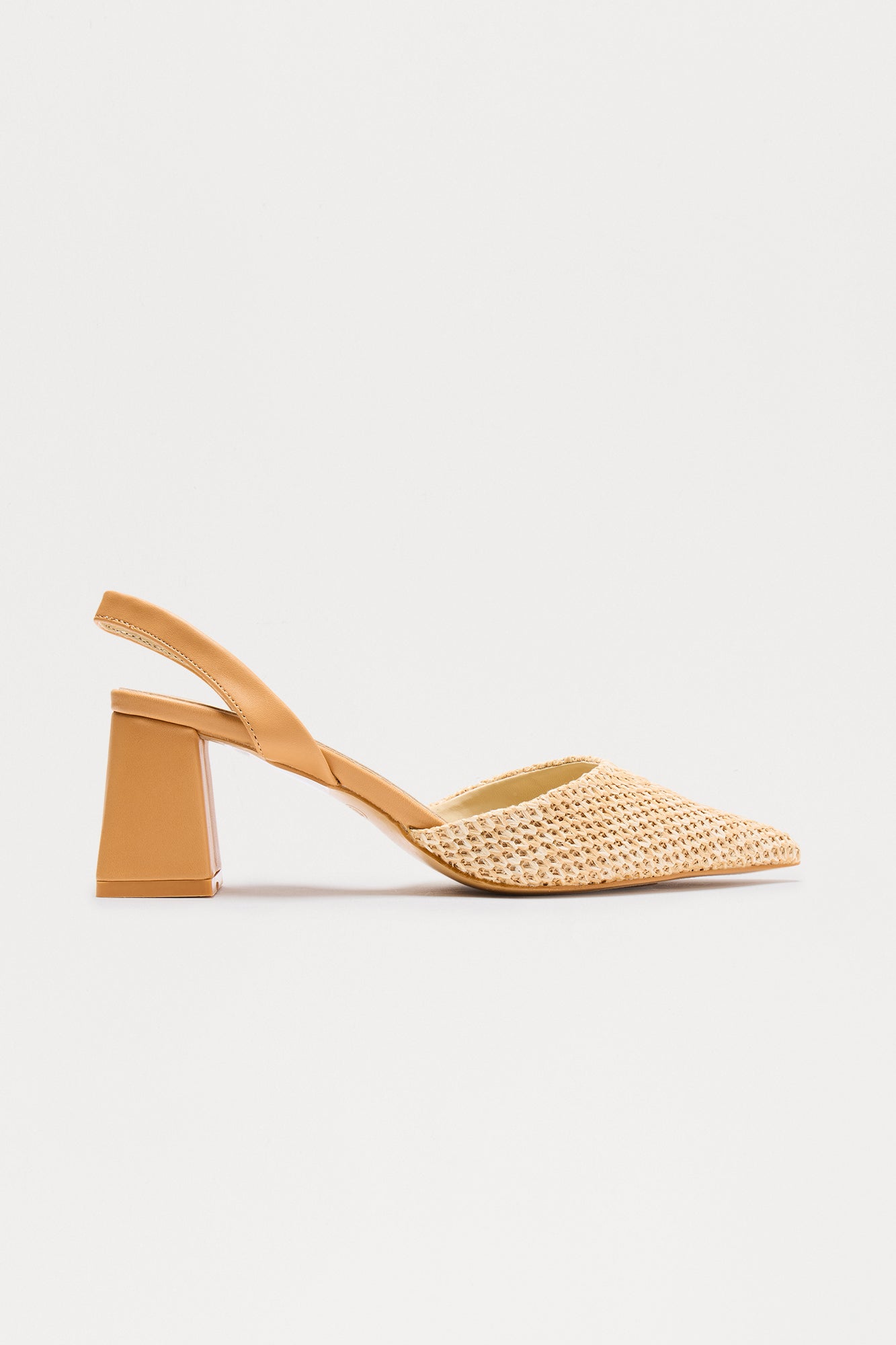 Franca Raffia Slingback Pumps - Beige