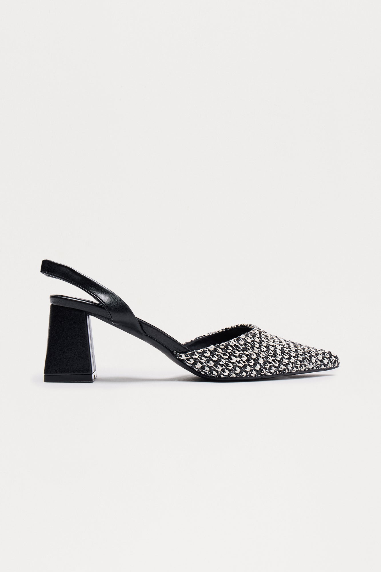 Franca Raffia Slingback Pumps - Black