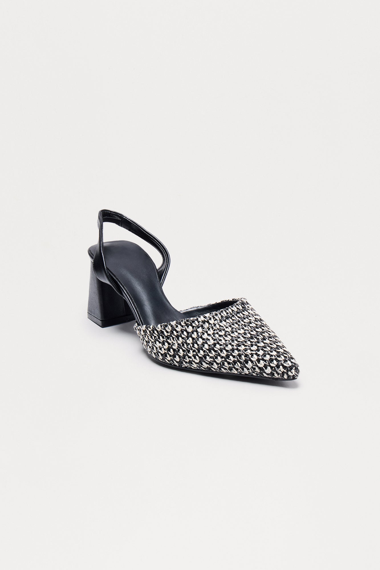 Franca Raffia Slingback Pumps - Black