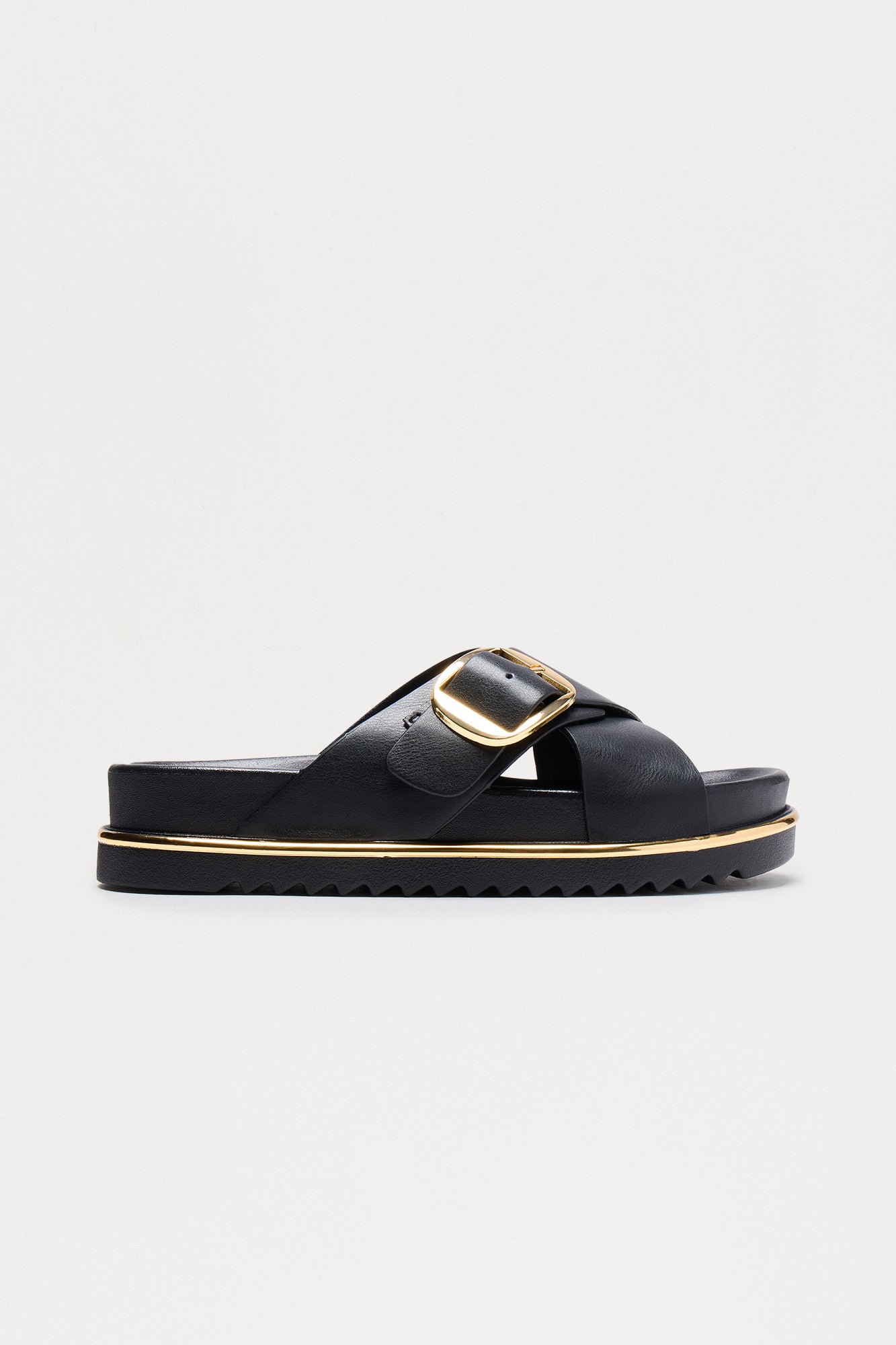 Potter Buckle Sandals - Black