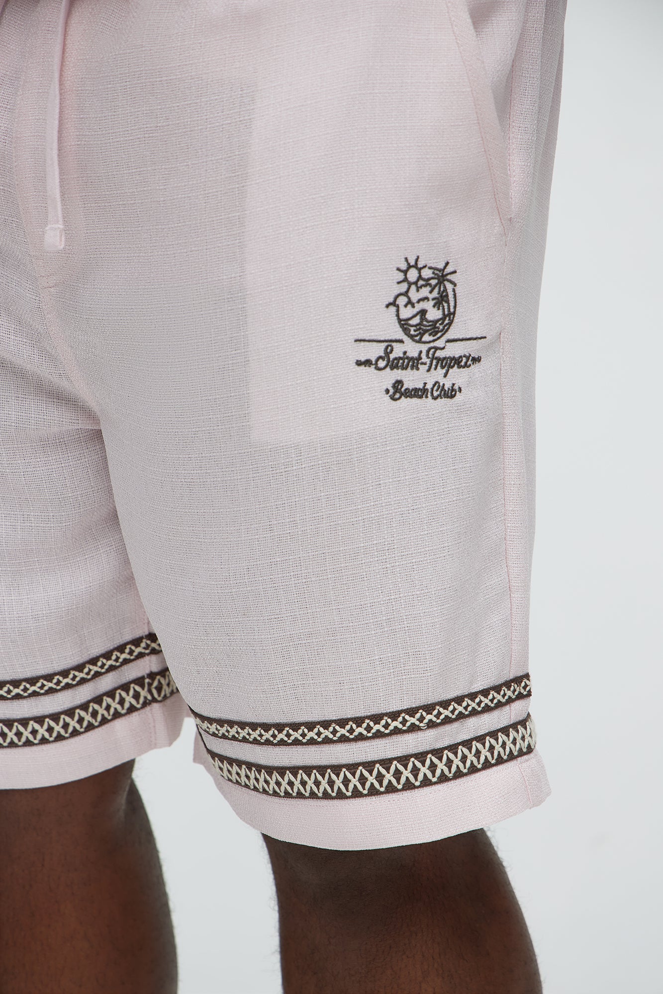 Saint Tropez Beach Club Linen Like Relaxed Short - Pink