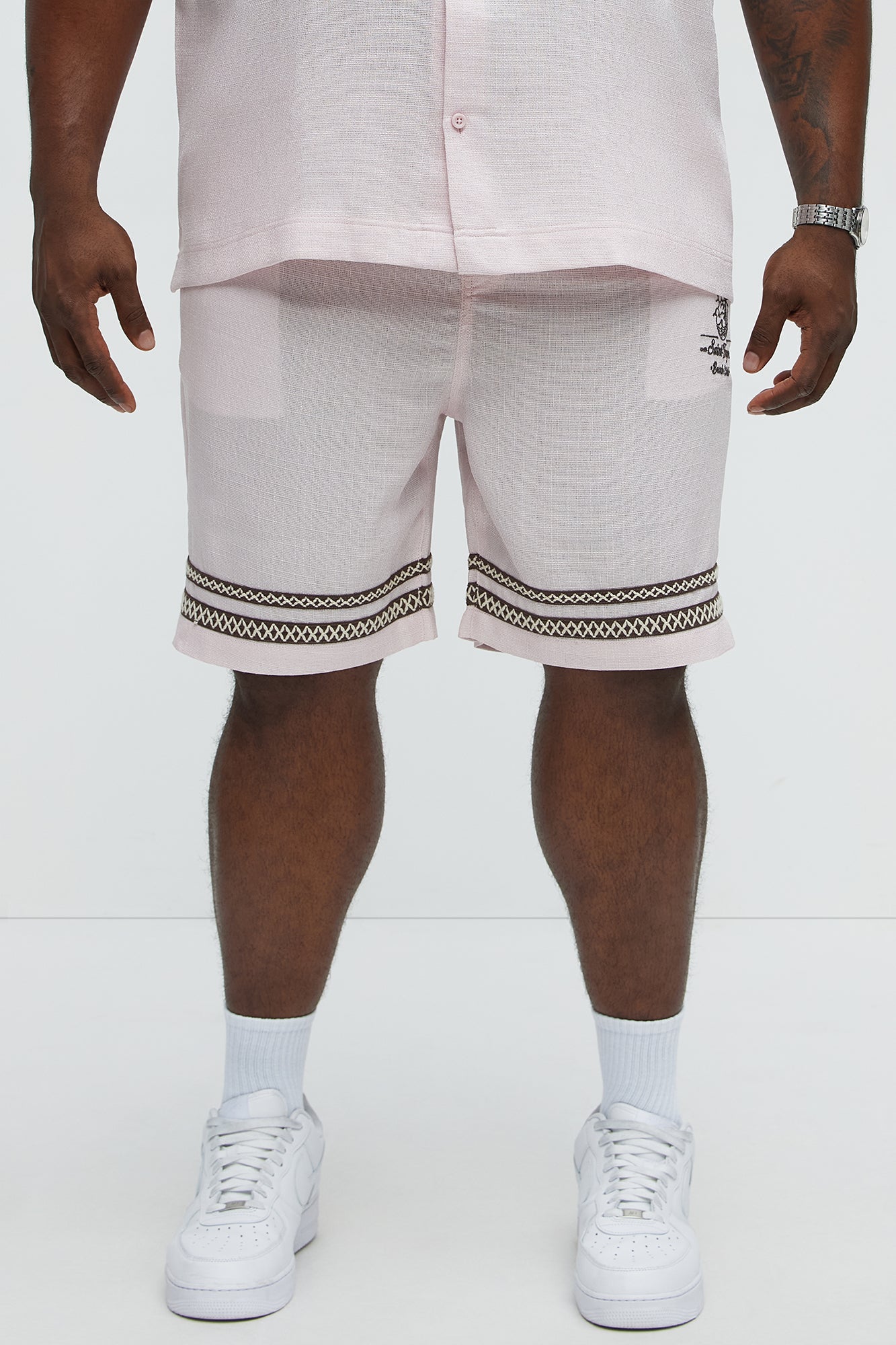 Saint Tropez Beach Club Linen Like Relaxed Short - Pink