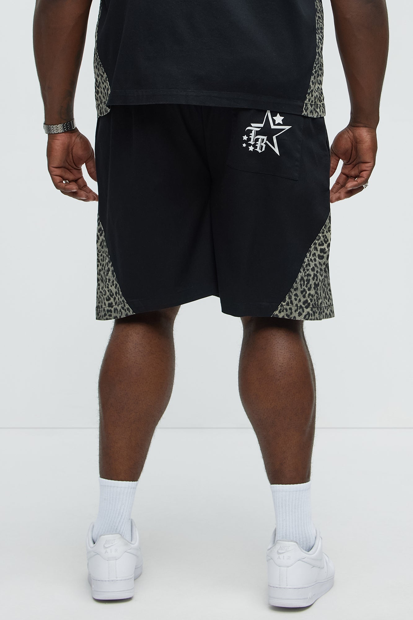 Cosmic Distortion Animal Print Relaxed Shorts - Black/combo