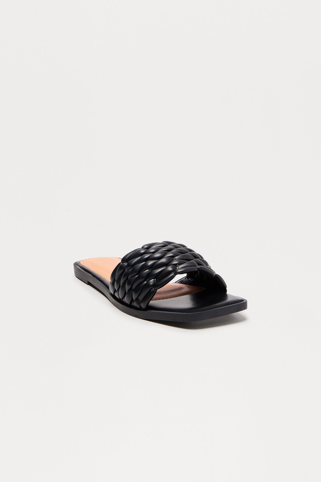 Cantaloupe Braided Slip On Sandals - Black