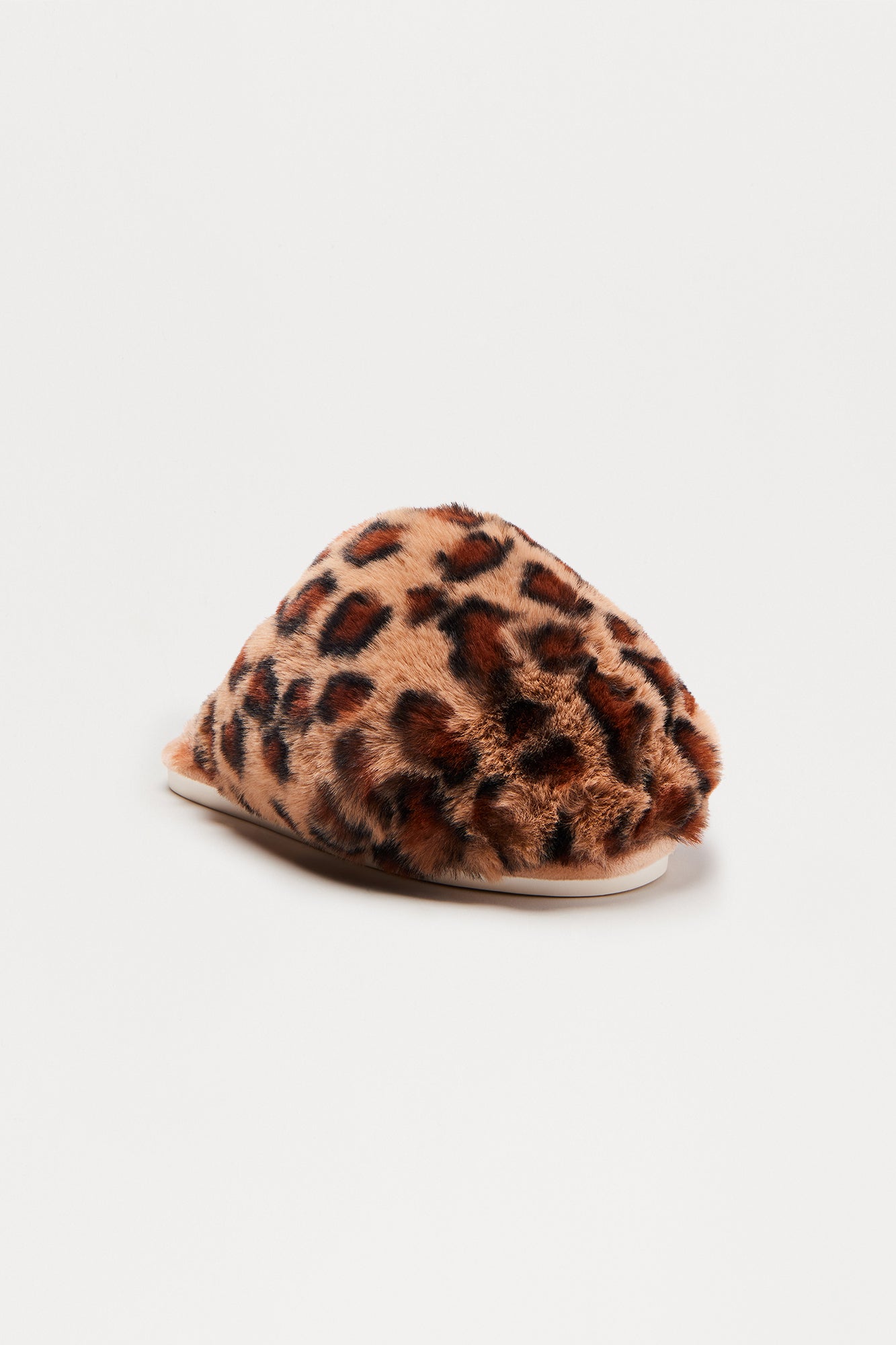 Fluff Faux Fur Slippers - Leopard