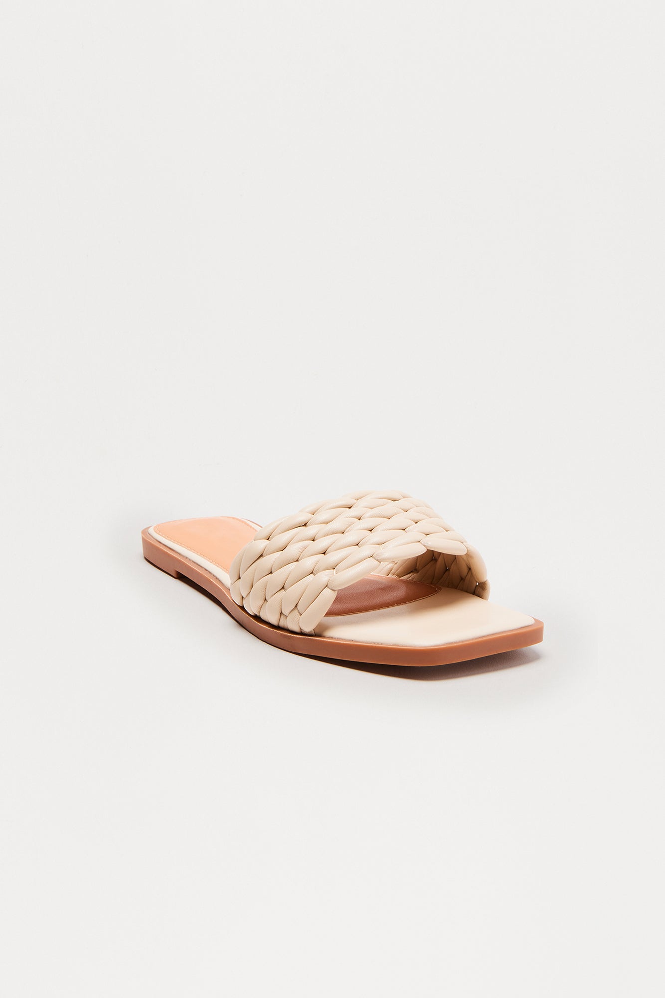 Cantaloupe Braided Slip On Sandals - Ivory