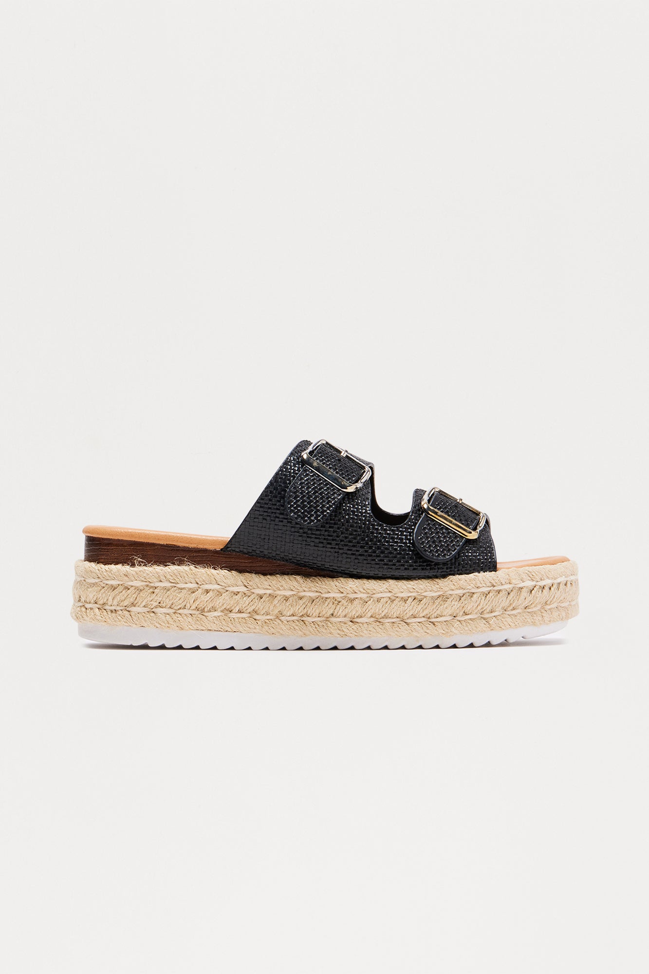 Gianna Platform Buckle Sandals II - Black