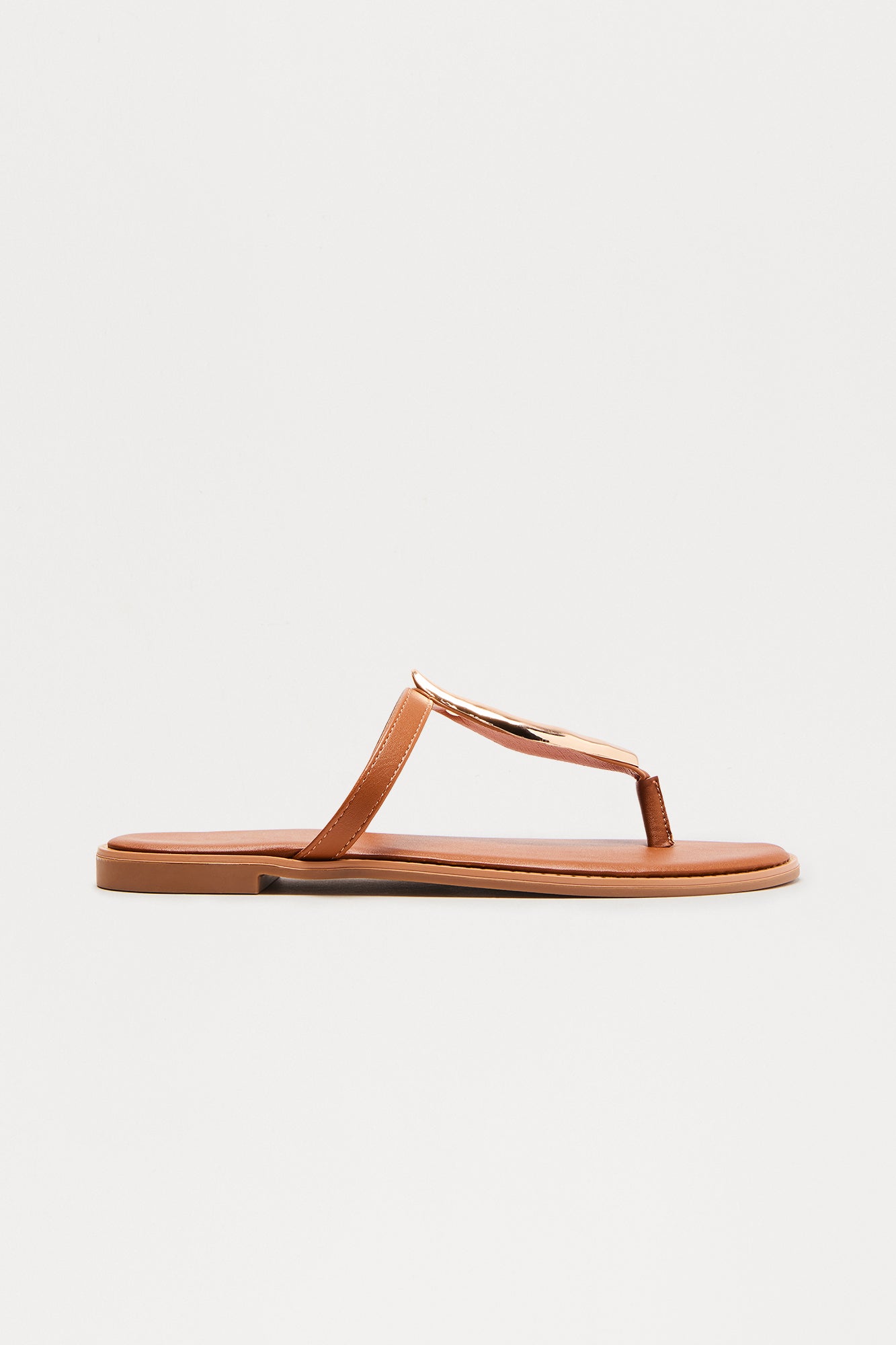 Savi Hardware Flip Flops - Tan