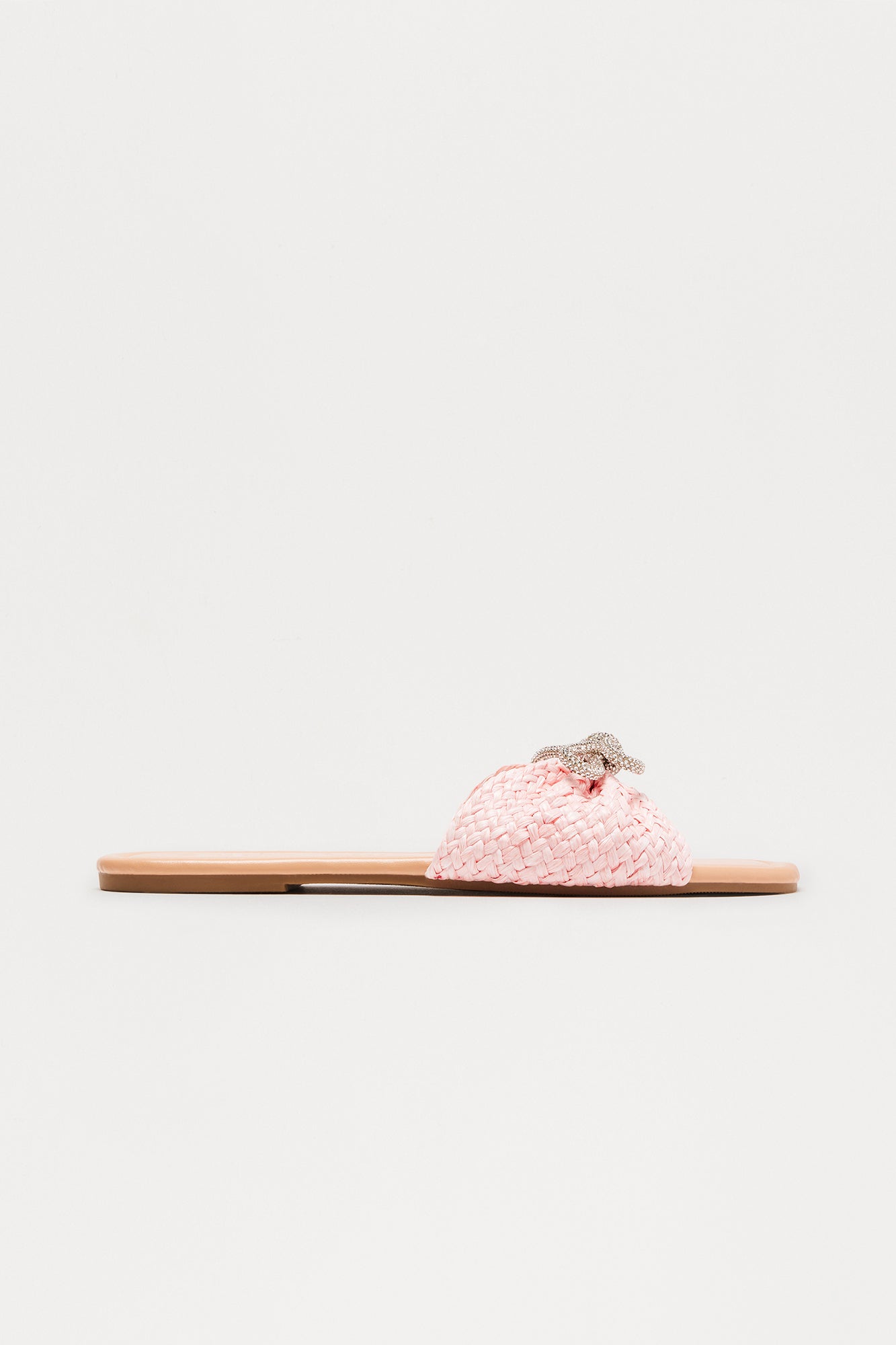 Hydra Bow Raffia Sandals - Pink